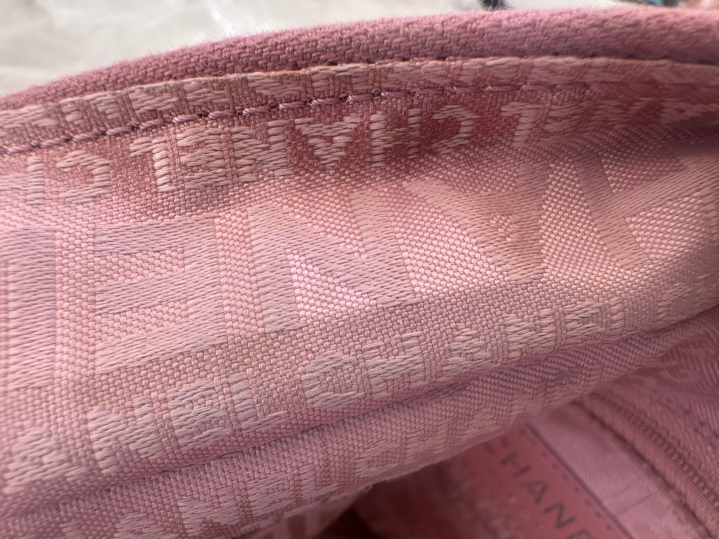 Chanel Pink Calfskin Wild Stitch Choco Bar
