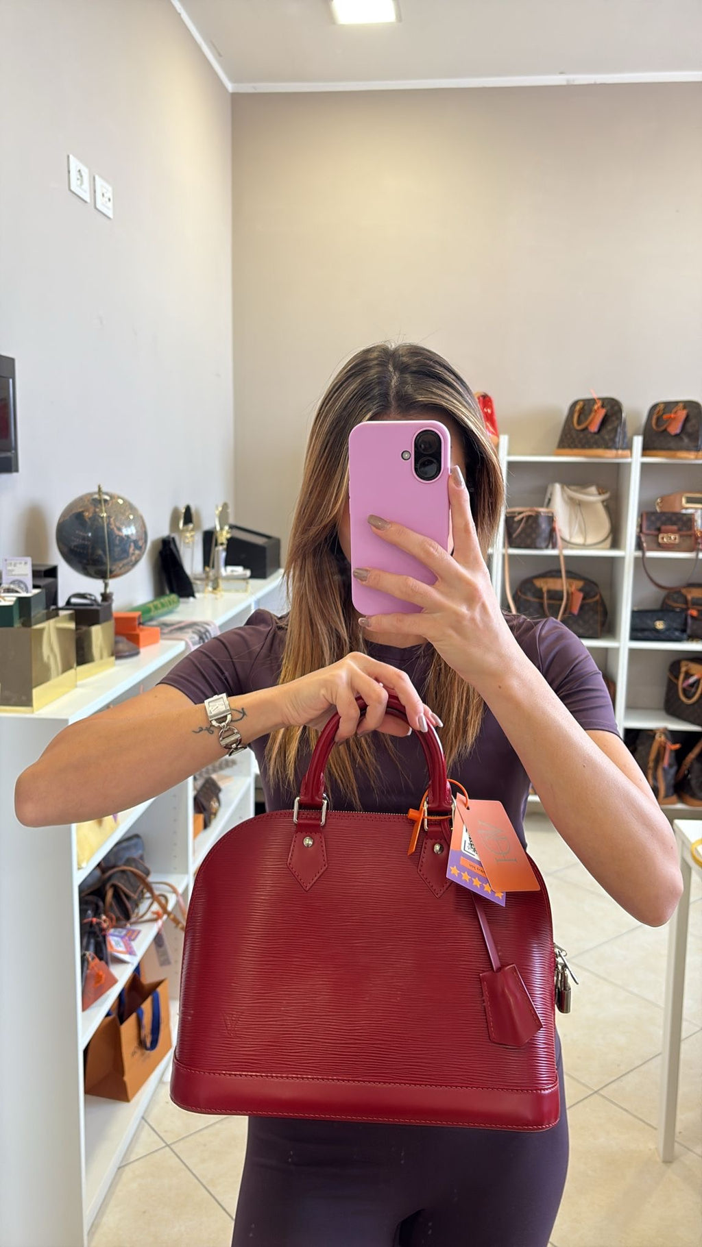 Louis Vuitton Alma Epi red
