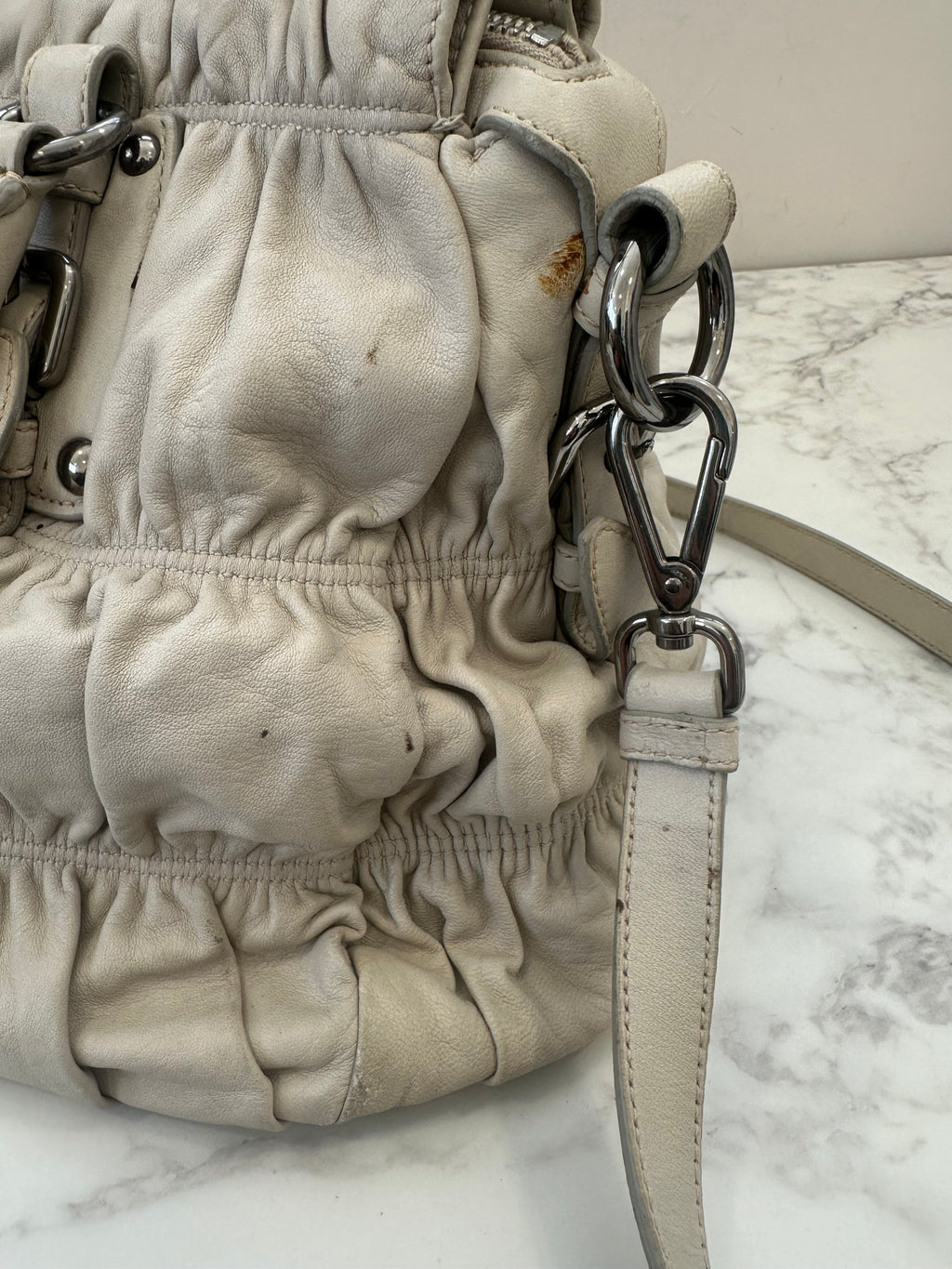 Prada Gaufre Beige Strap