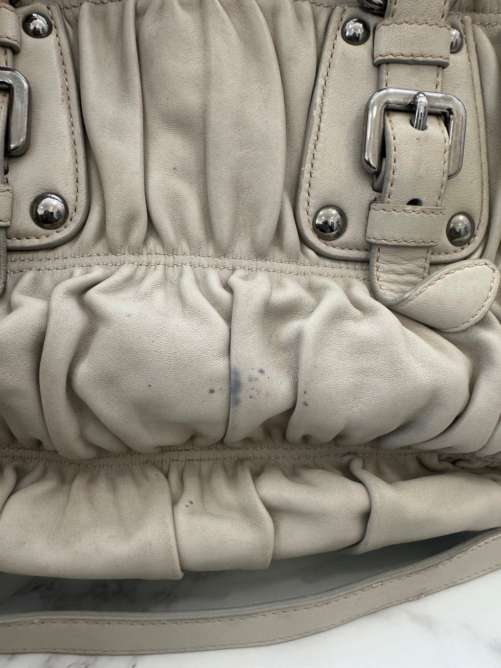 Prada Gaufre Beige Strap