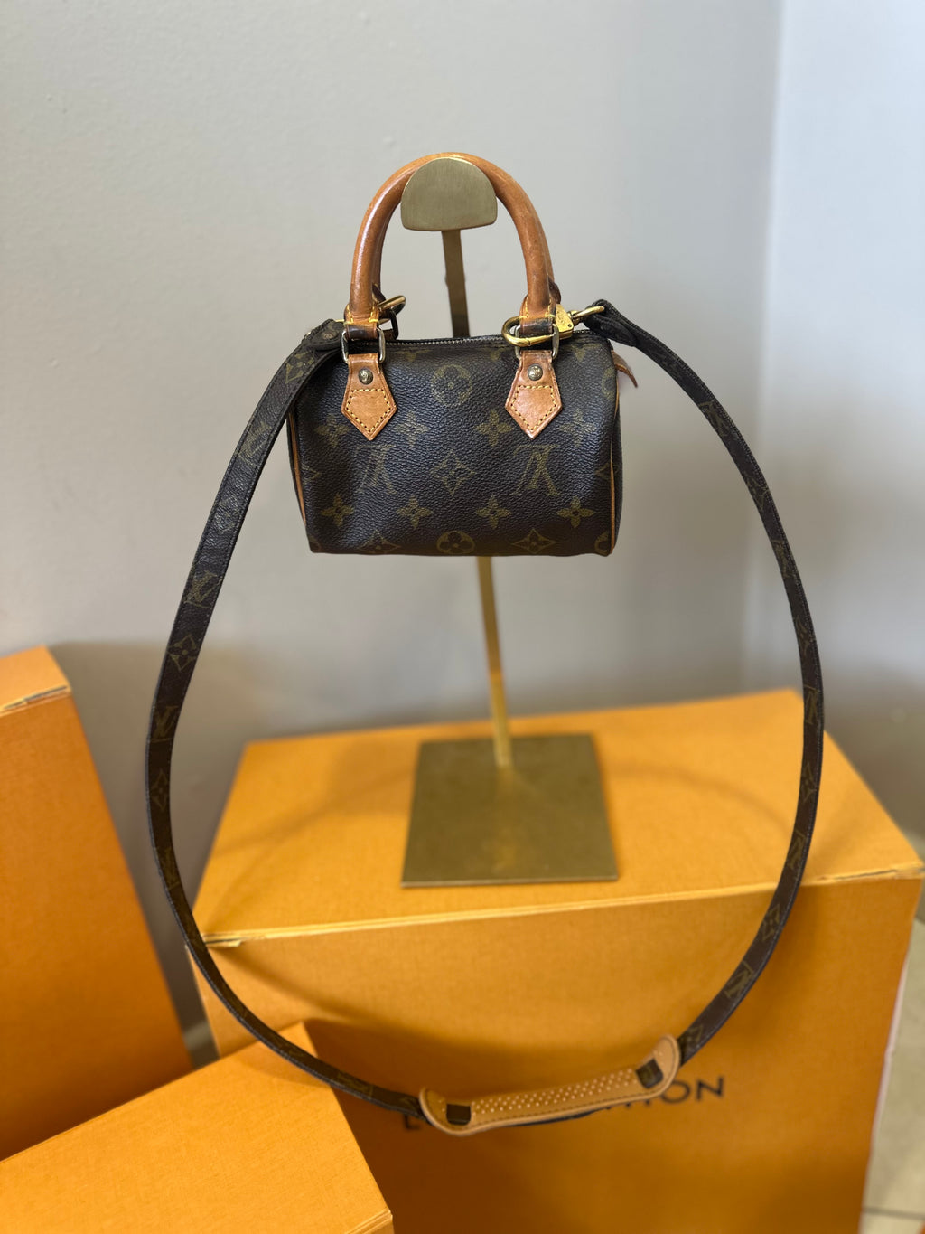 Louis Vuitton Nano Speedy + tracolla