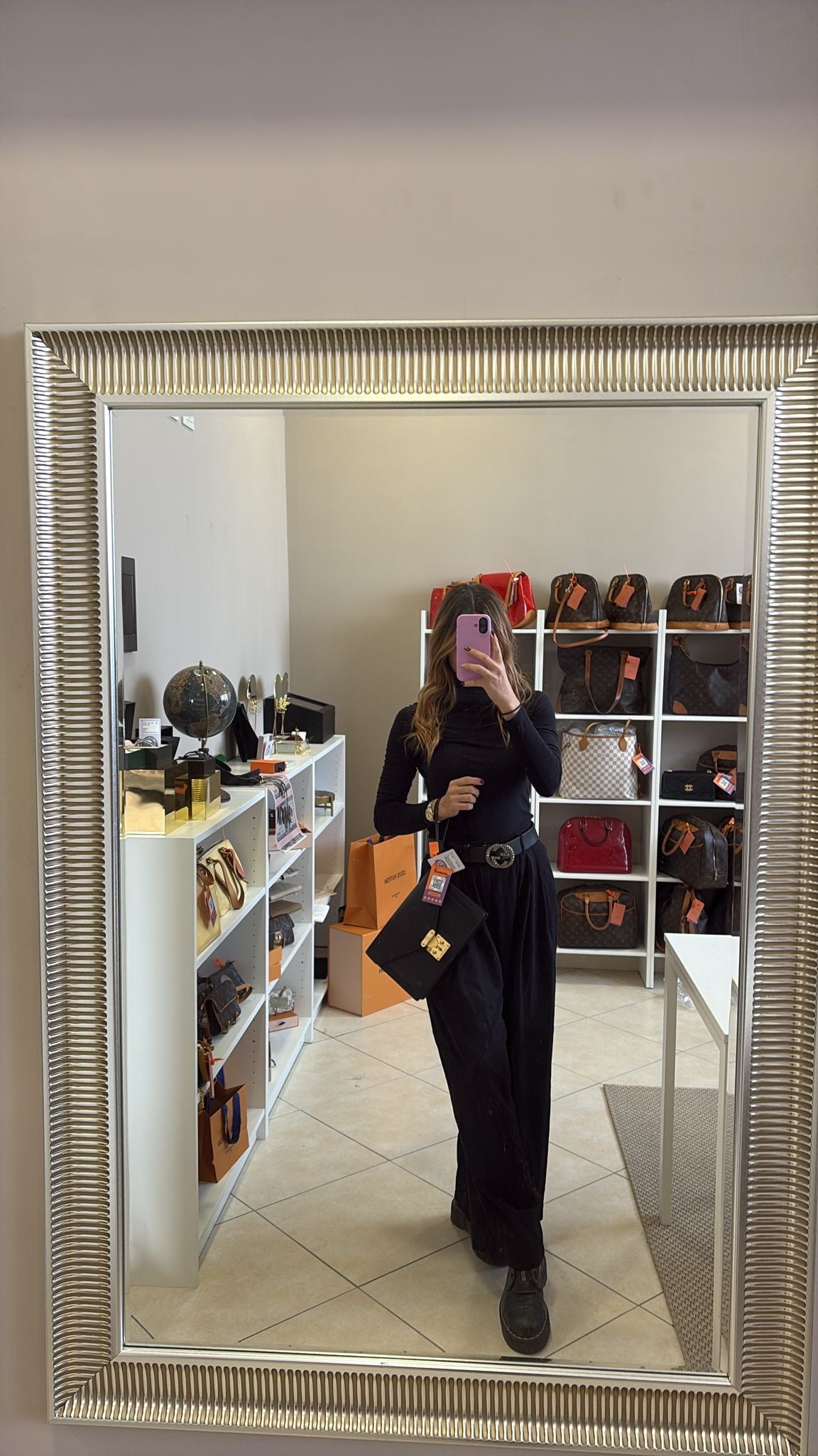 Louis Vuitton Black Epi Pochette Sellier Dragonne