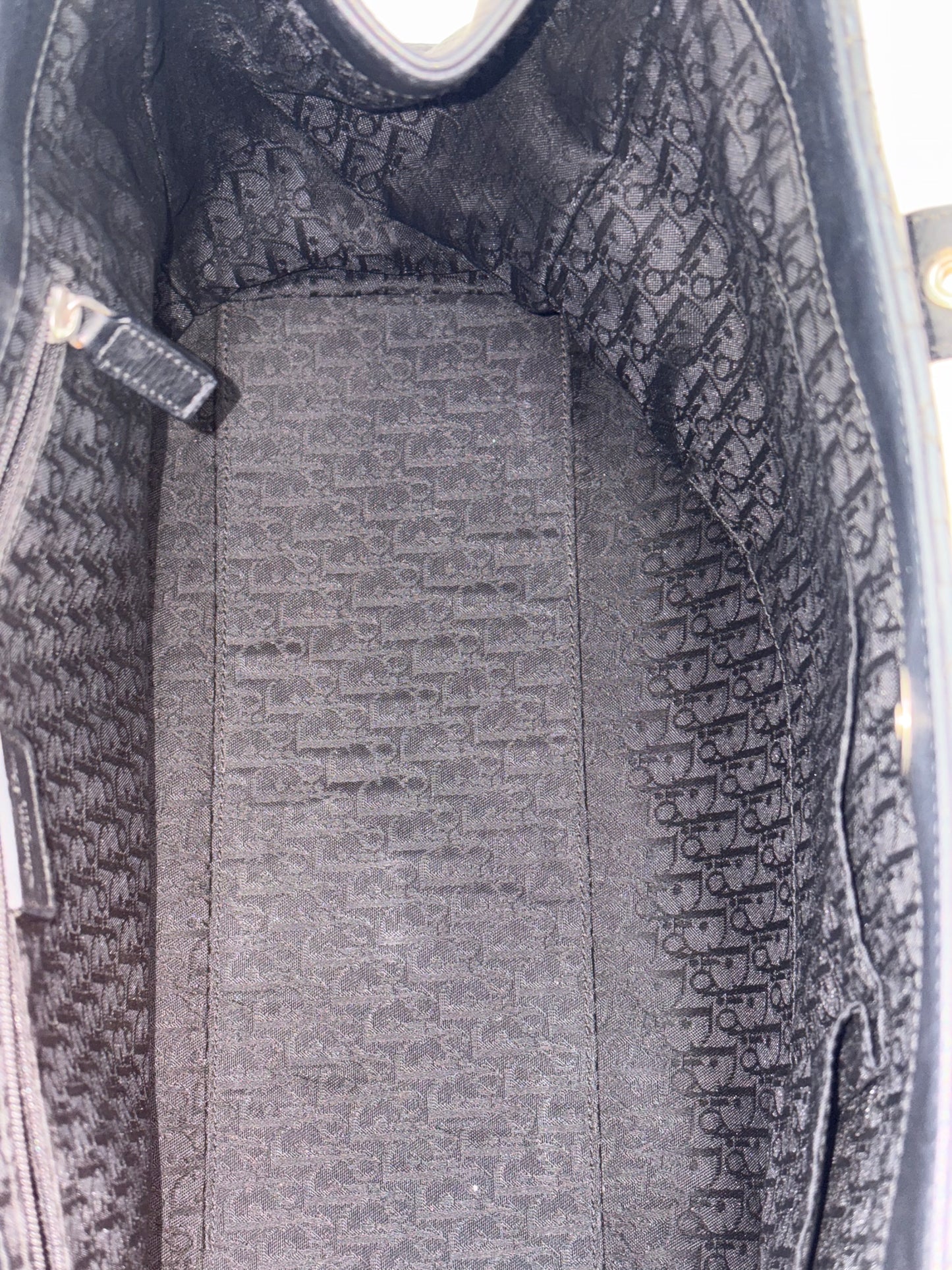 018113 - Christian Dior Black Leather Cannage Tote