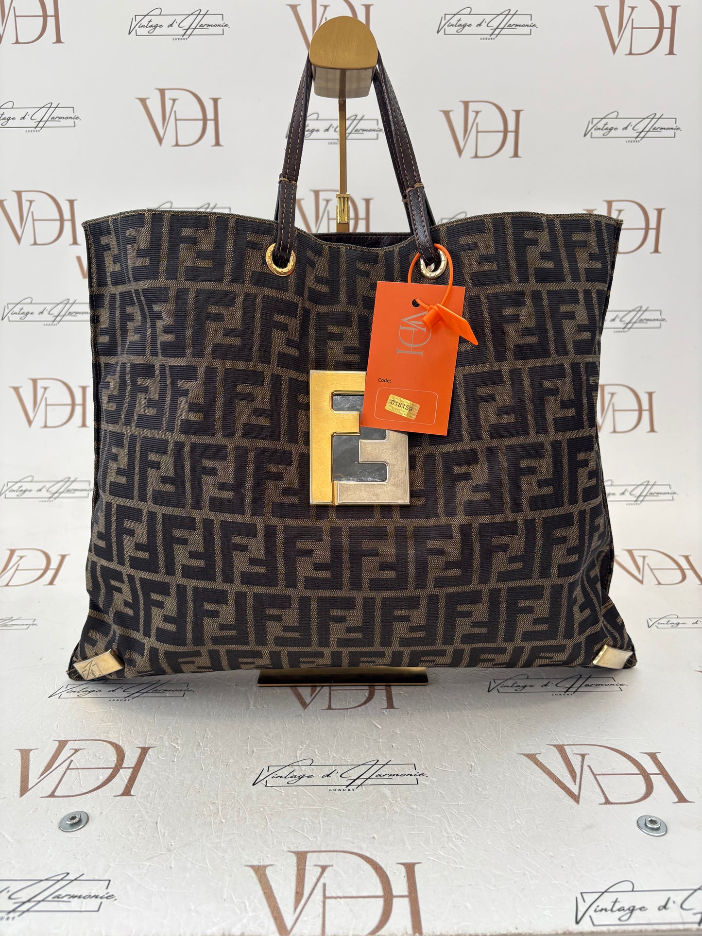 018159 - Fendi Brown Zucca Tote Bag