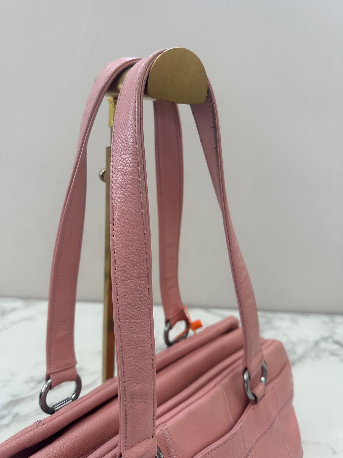 Chanel Pink Calfskin Wild Stitch Choco Bar