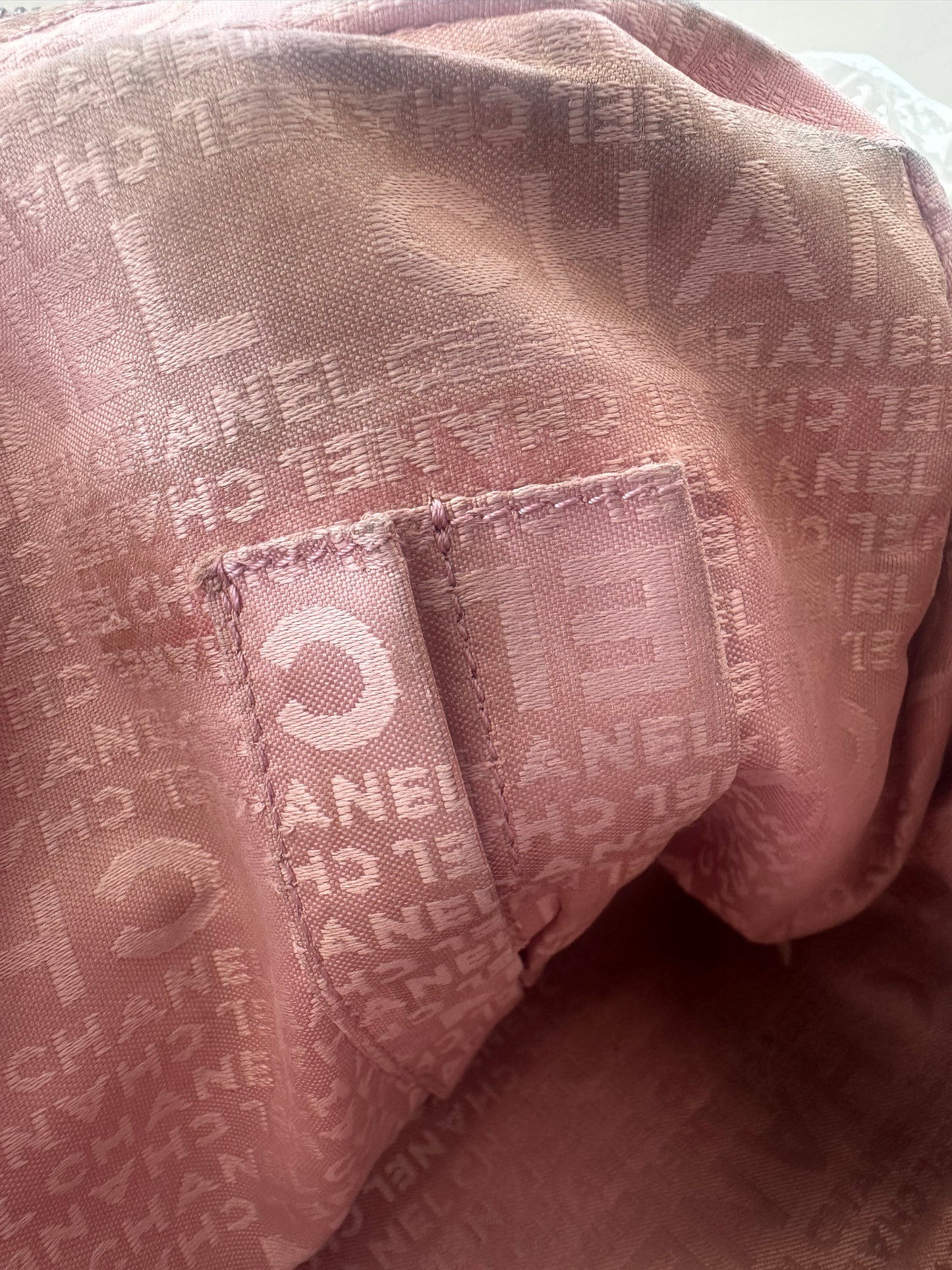 Chanel Pink Calfskin Wild Stitch Choco Bar