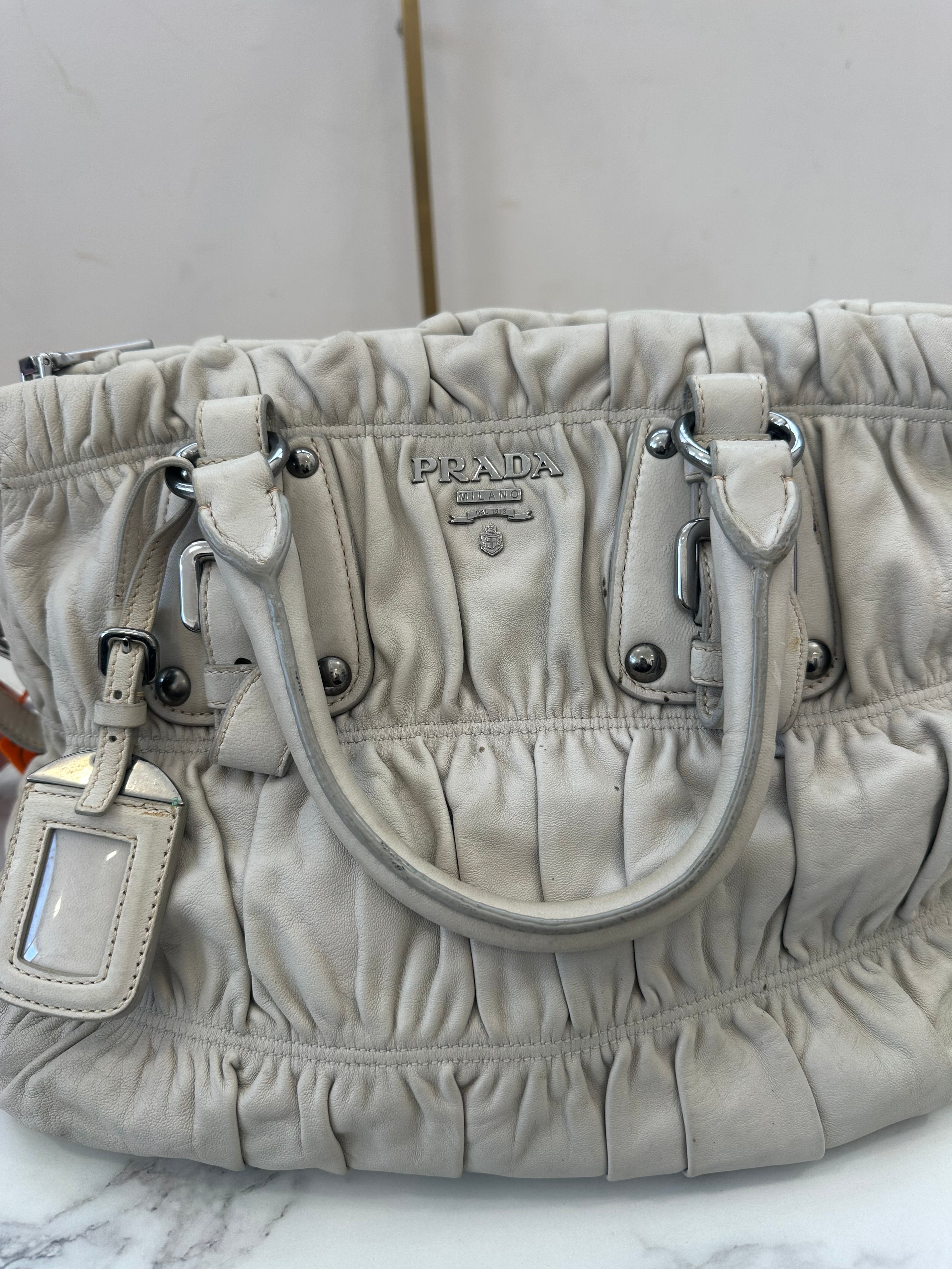 Prada Gaufre Beige Strap