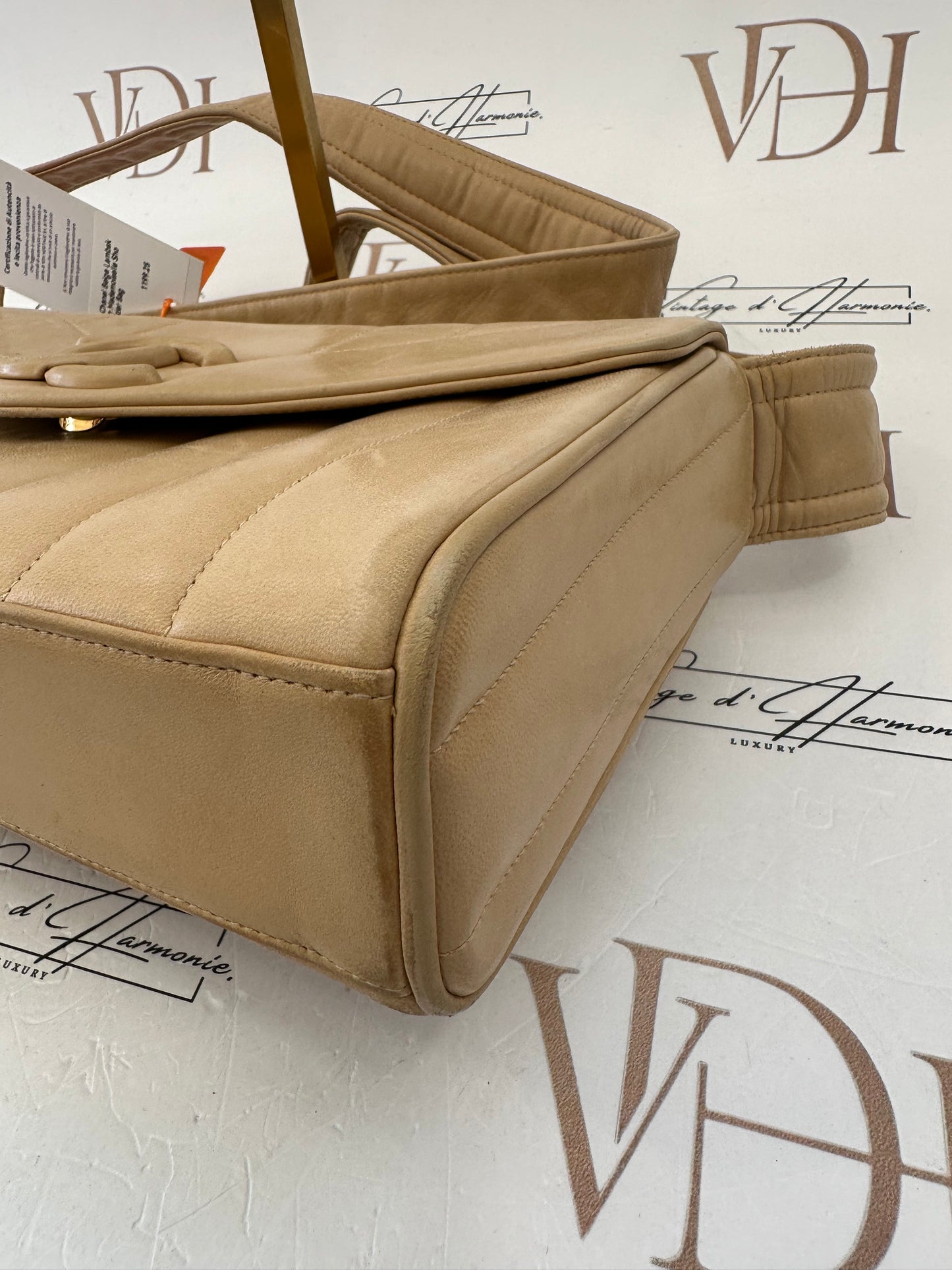 017761 - Chanel Beige Lambskin Mademoiselle