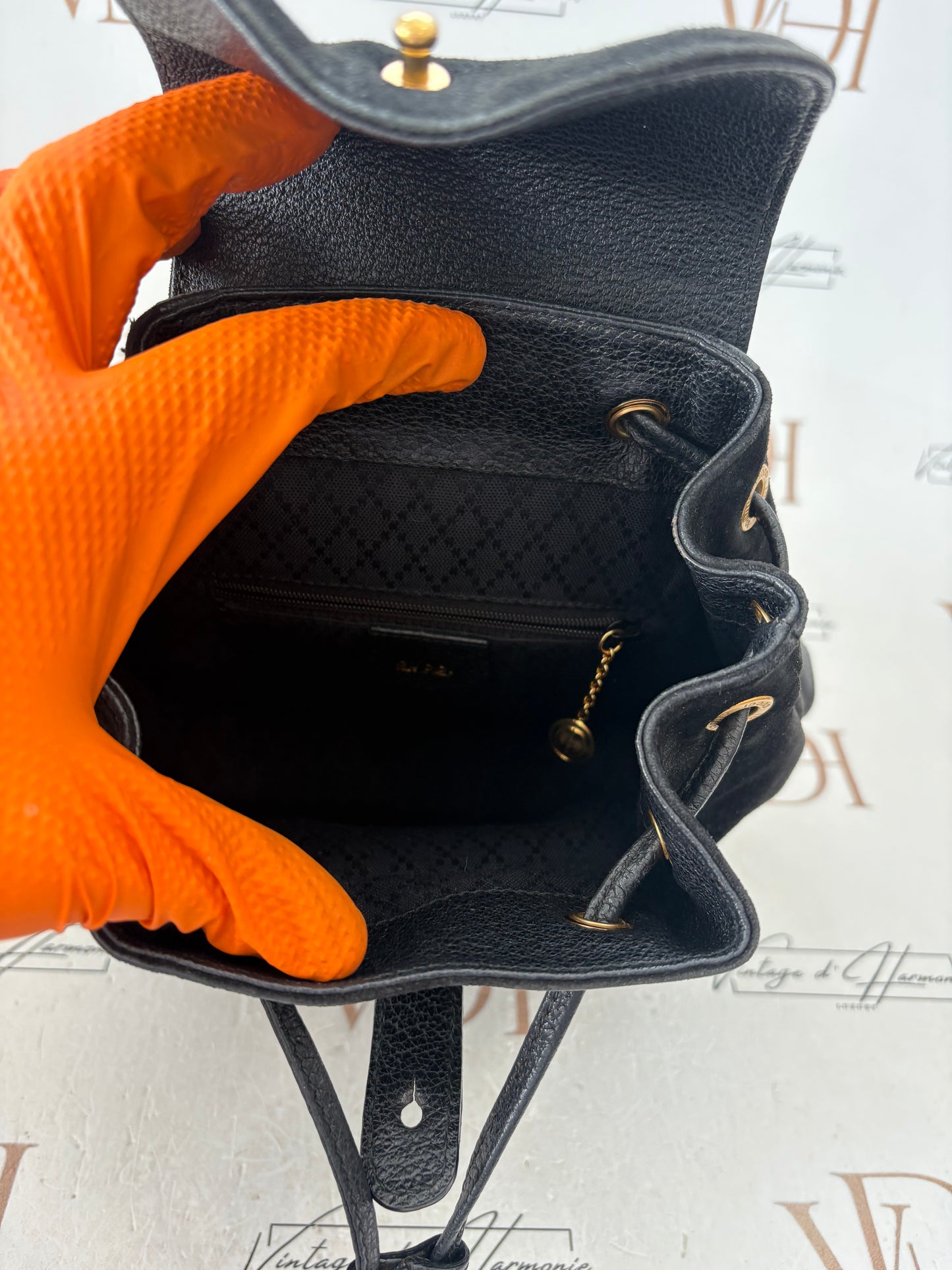 018223 - Gucci Black Bamboo Backpack