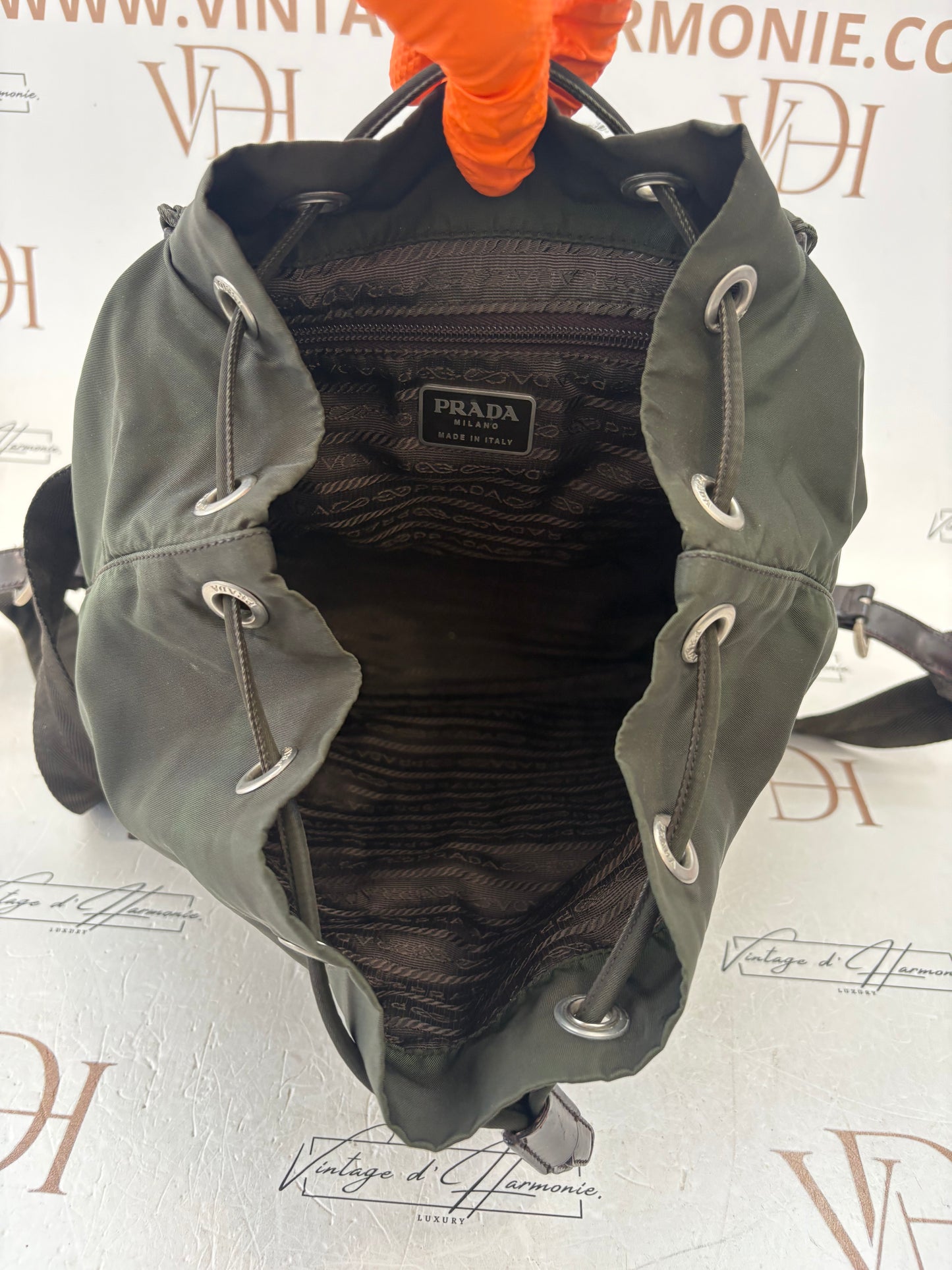 018162 - Prada Khaki Nylon Backpack
