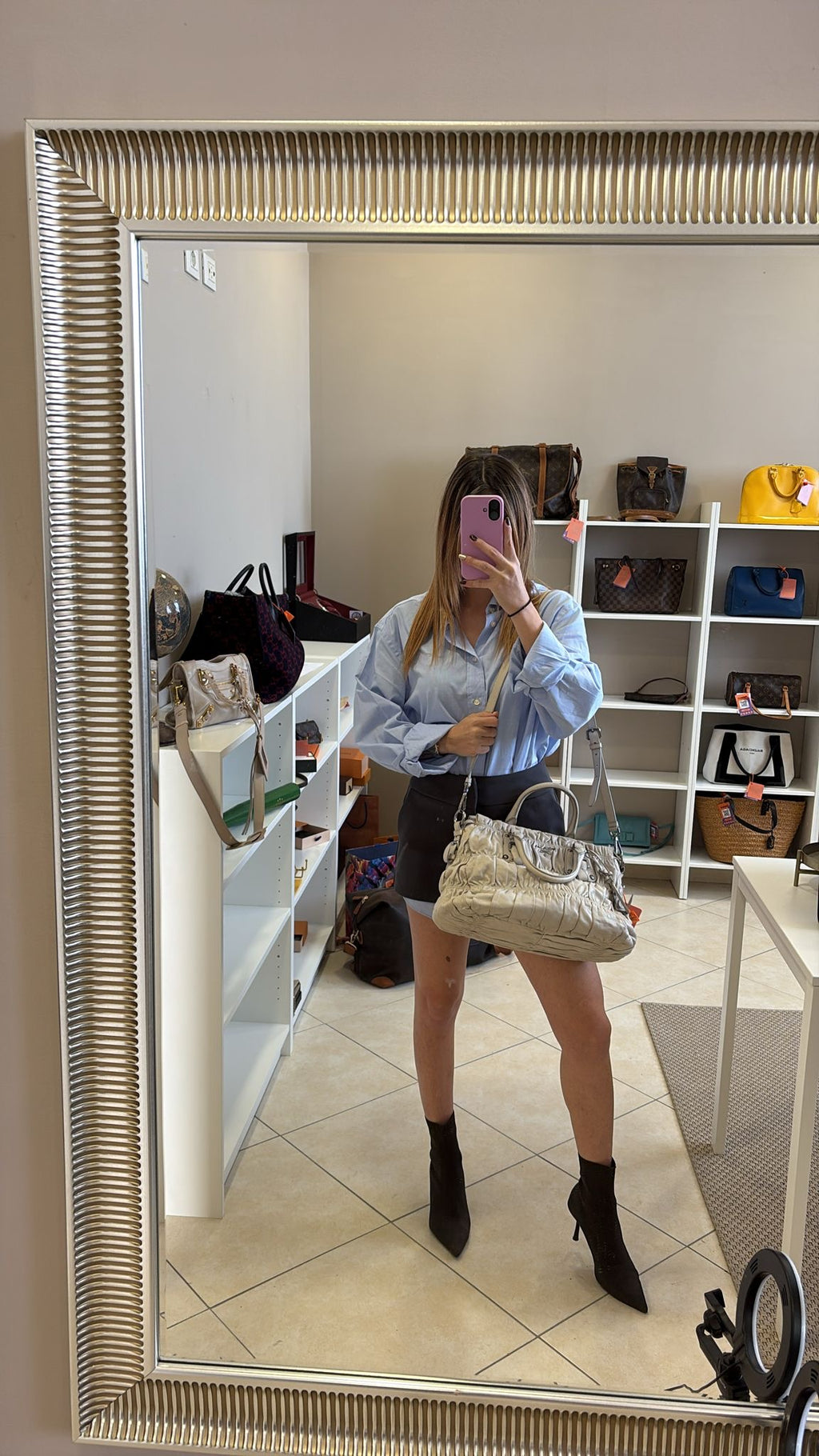 Prada Gaufre Beige Strap