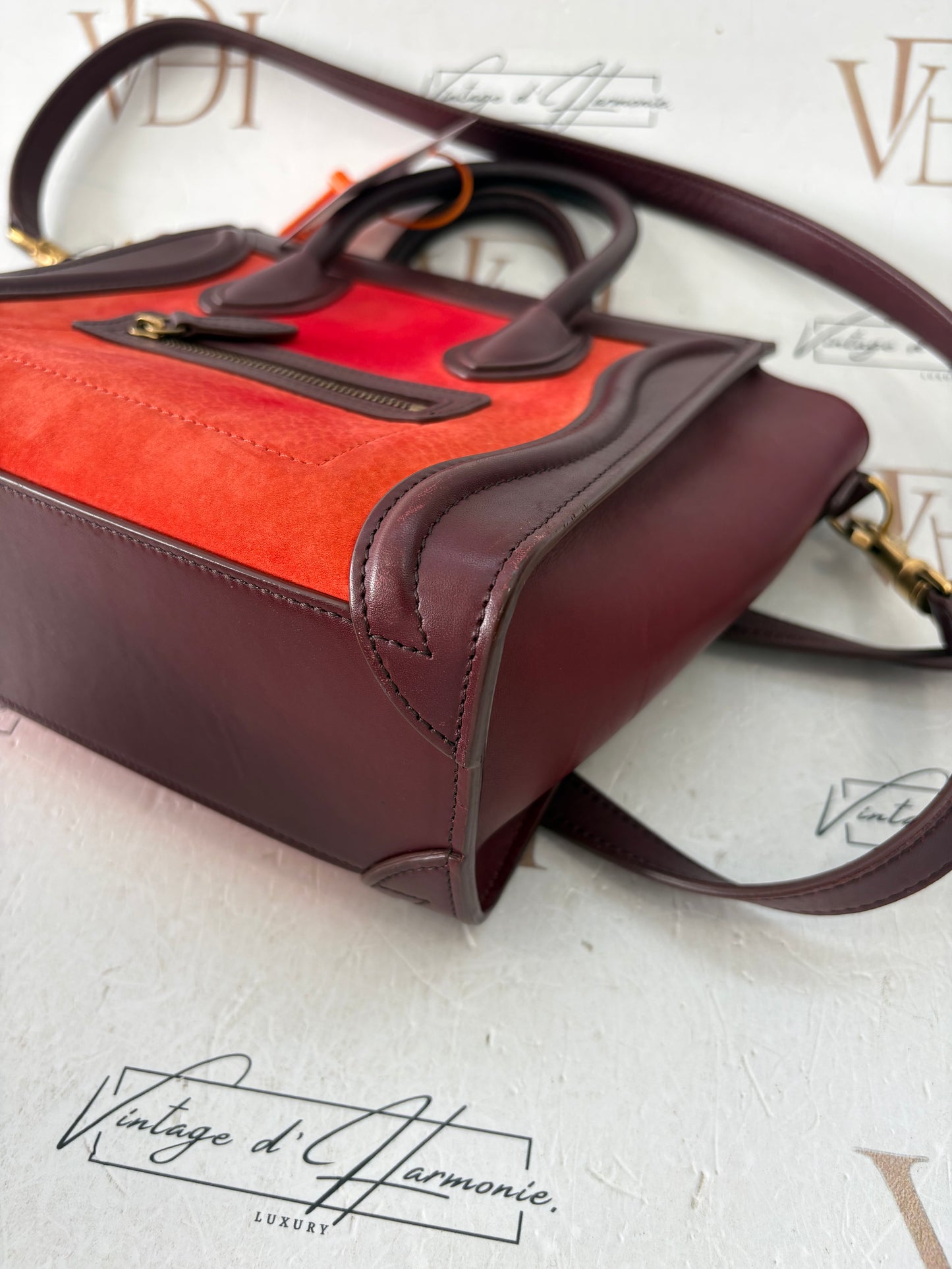 018569 - Céline Red Luggage Nano
