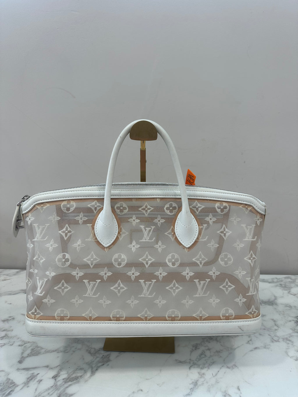 Louis Vuitton Blanc Monogram Transparent lockit east west