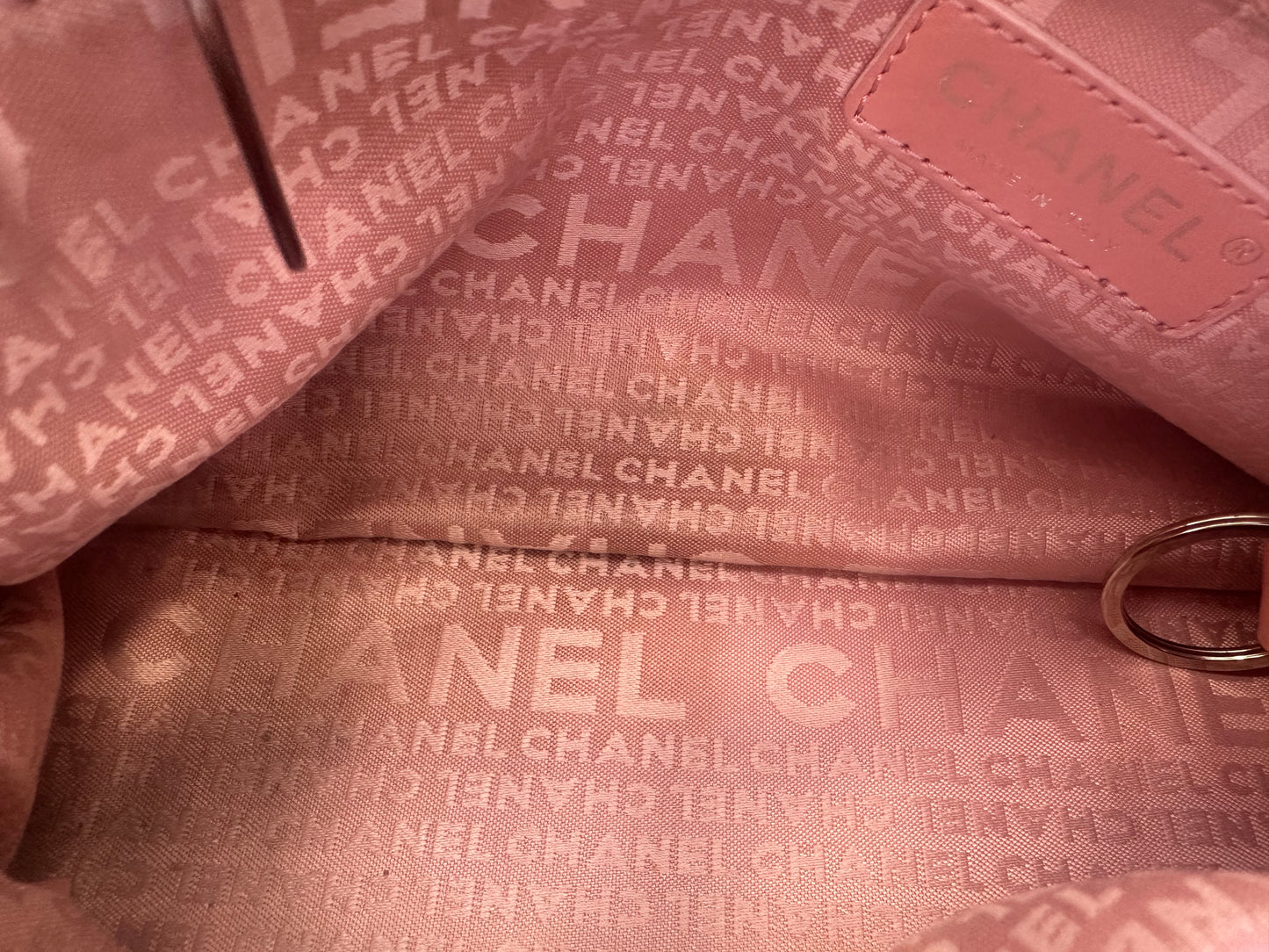 Chanel Pink Calfskin Wild Stitch Choco Bar