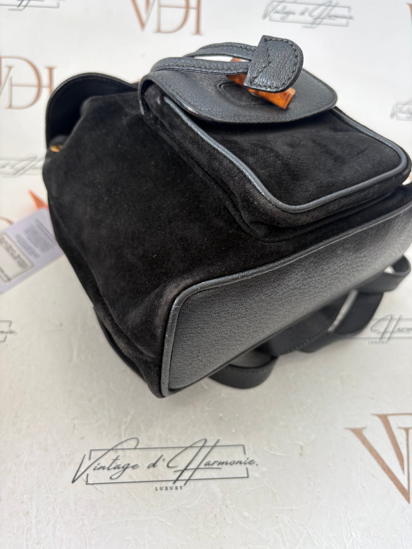 018223 - Gucci Black Bamboo Backpack
