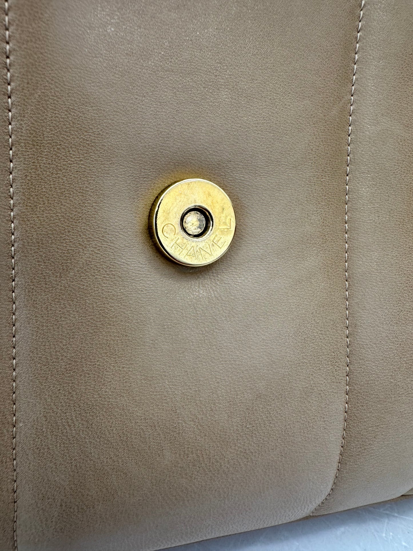 017761 - Chanel Beige Lambskin Mademoiselle