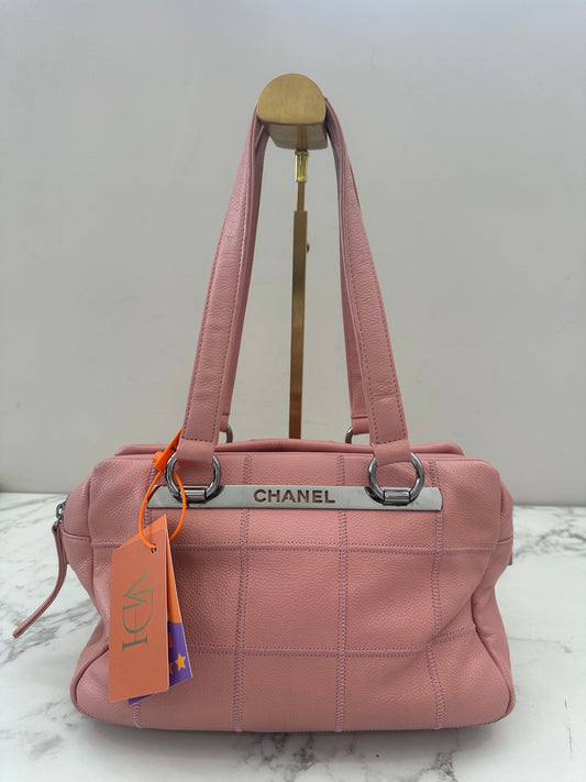 Chanel Pink Calfskin Wild Stitch Choco Bar