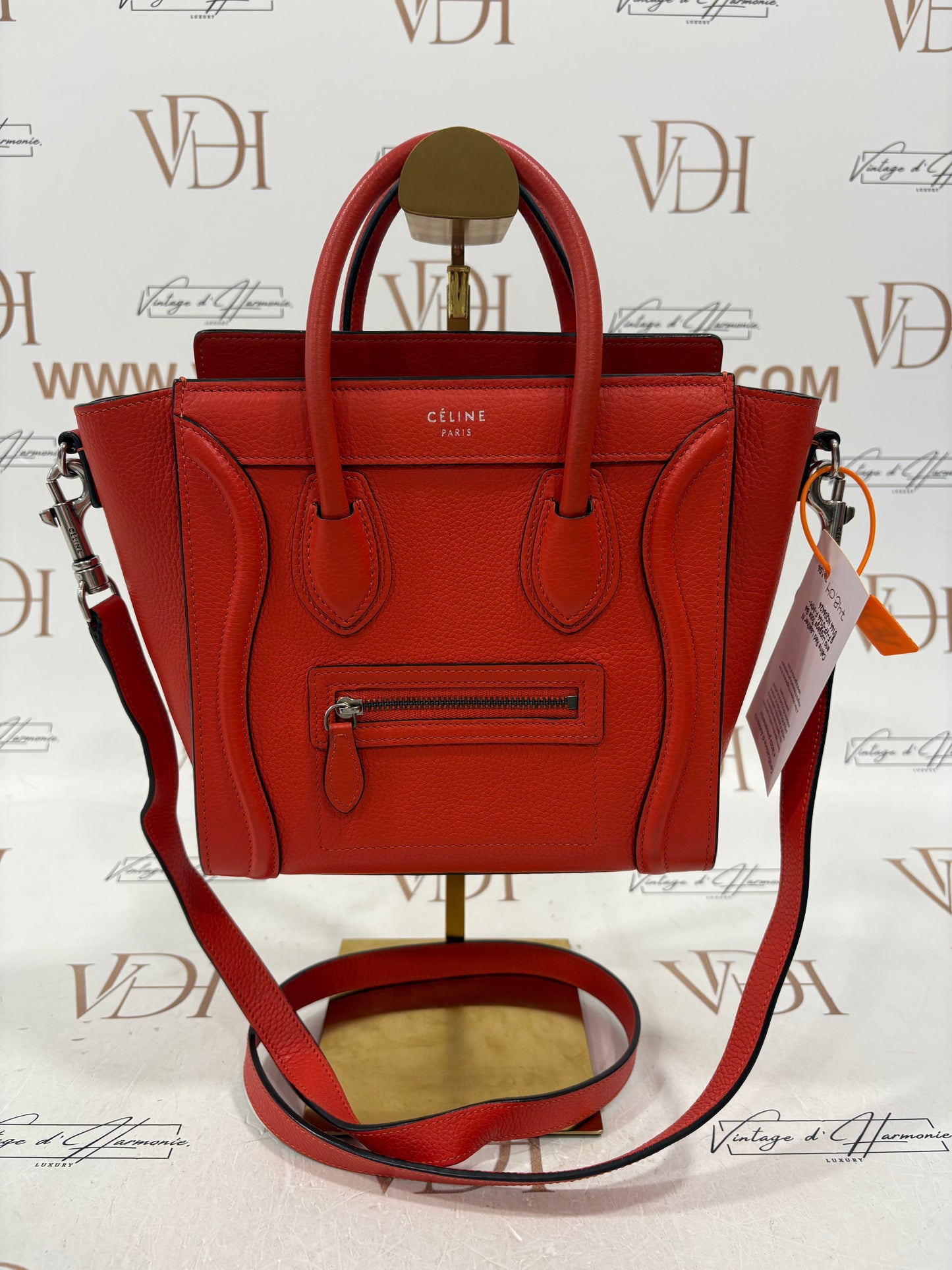 018035 - Céline Red Luggage Nano