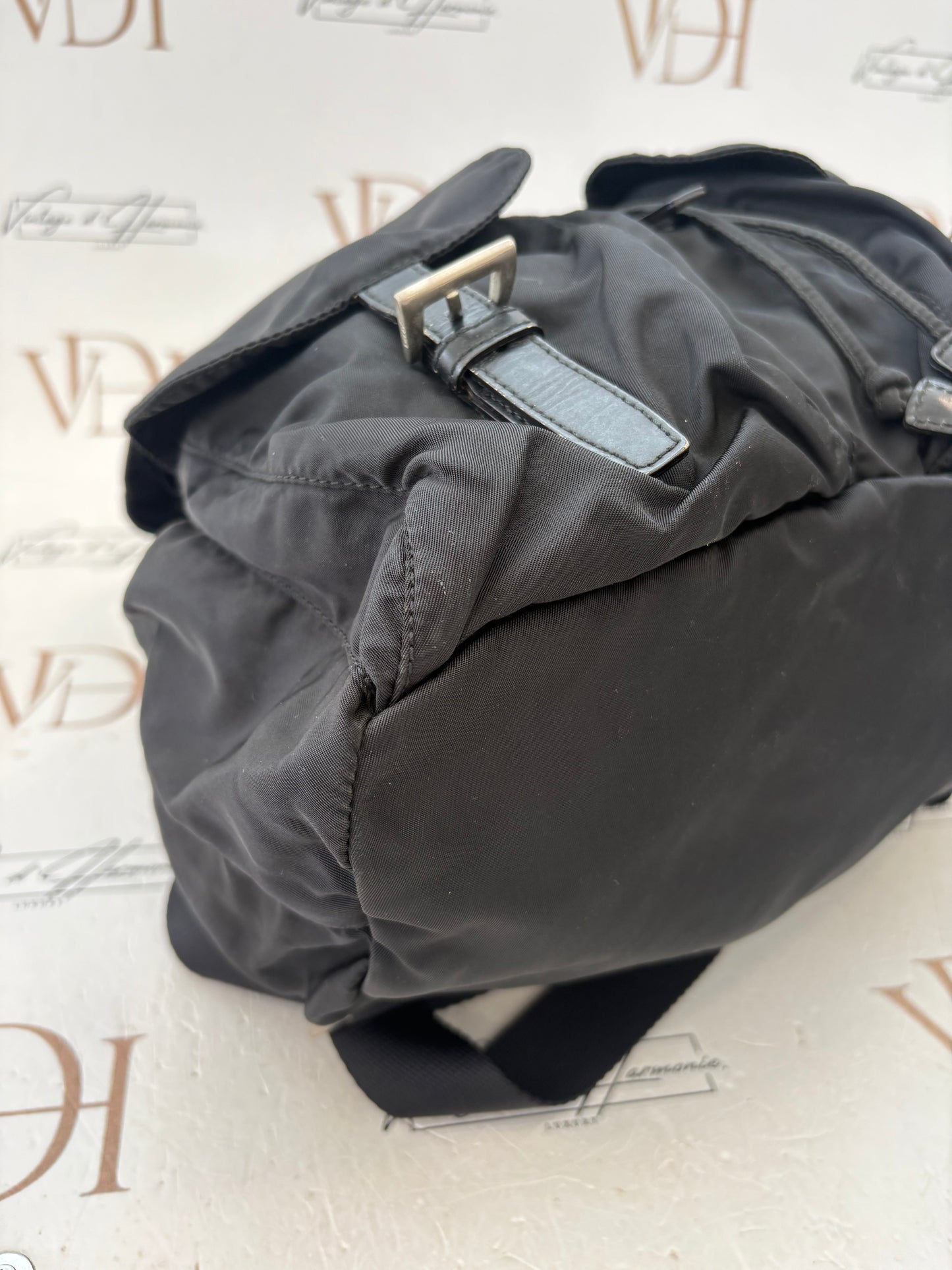 018604 - Prada Black Nylon Backpack