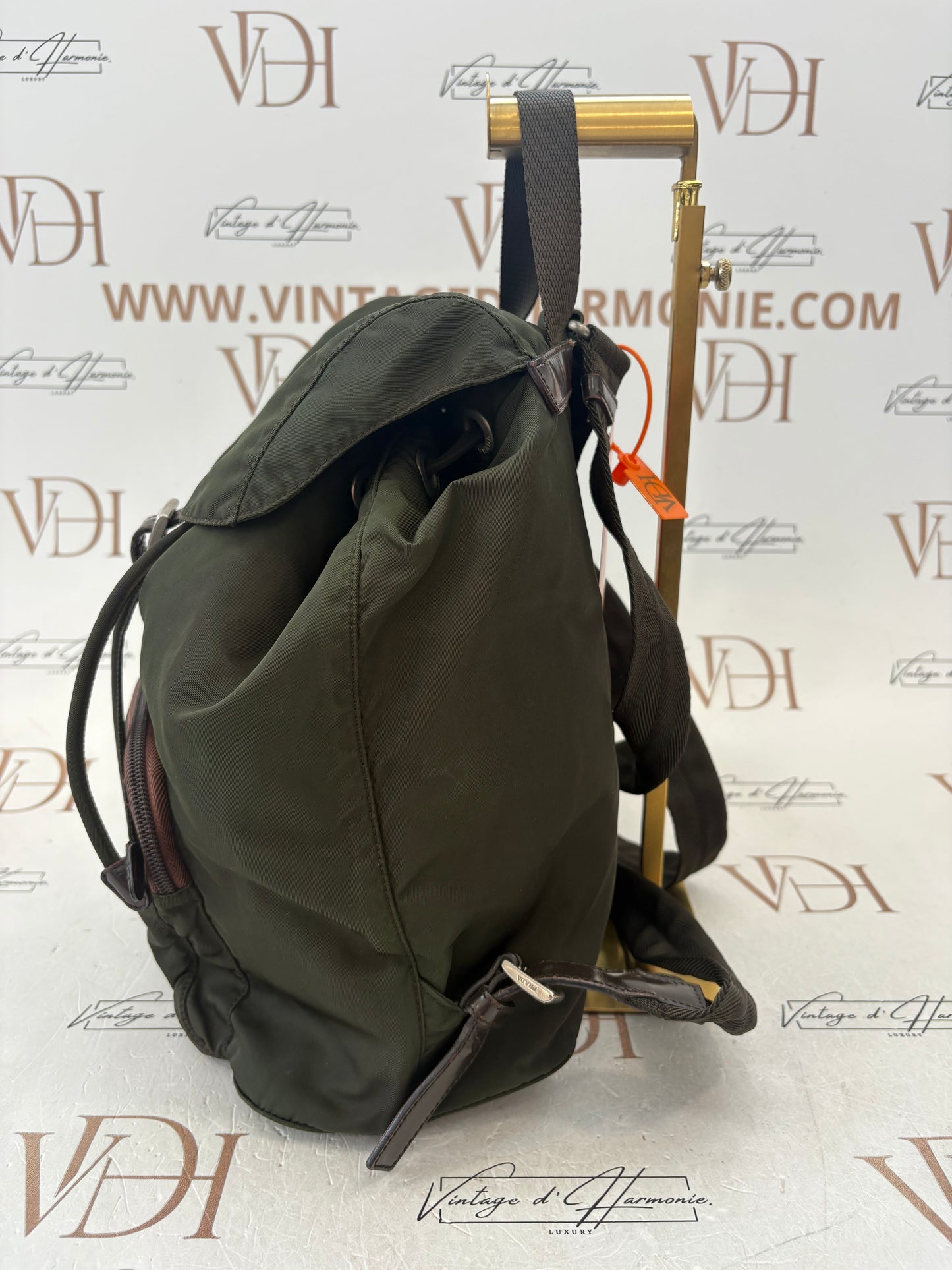 018162 - Prada Khaki Nylon Backpack