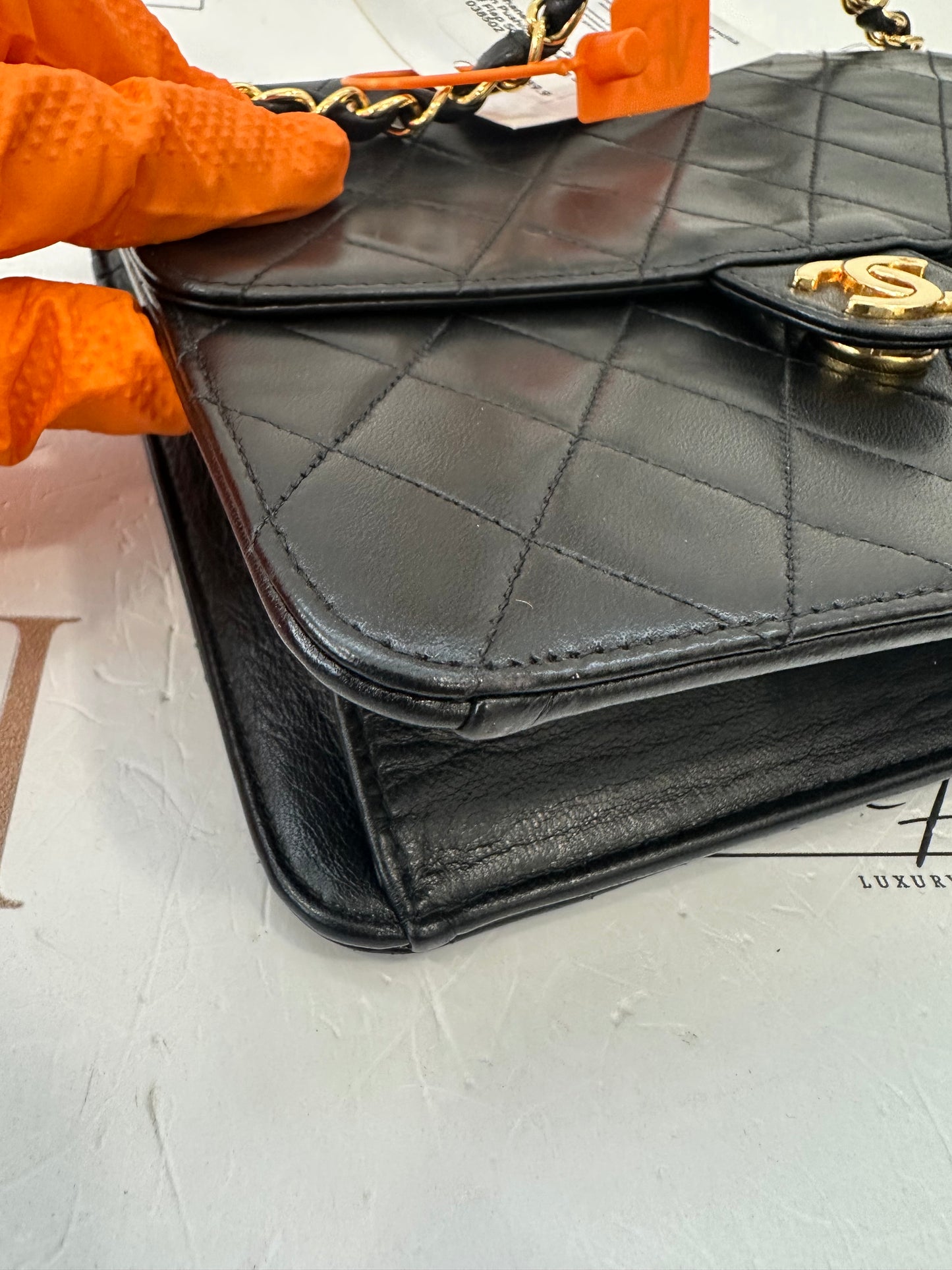 017956 - Chanel Black Lambskin
