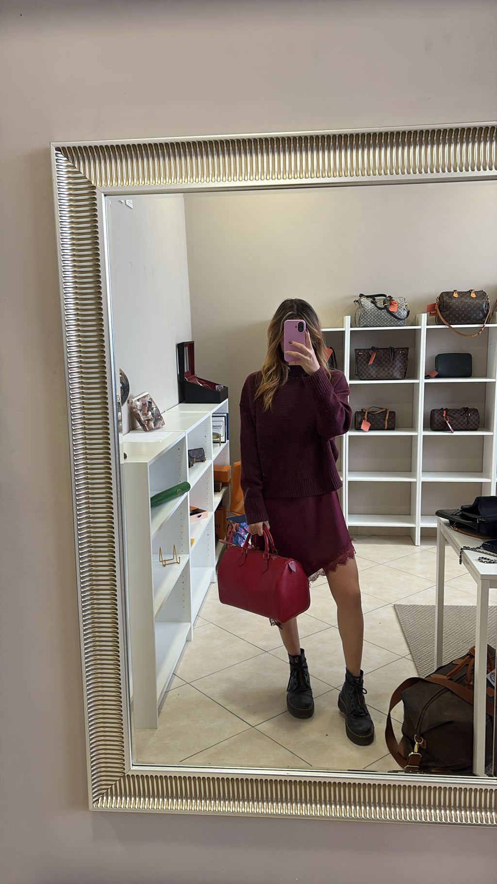 Louis Vuitton Speedy 35 Red Epi