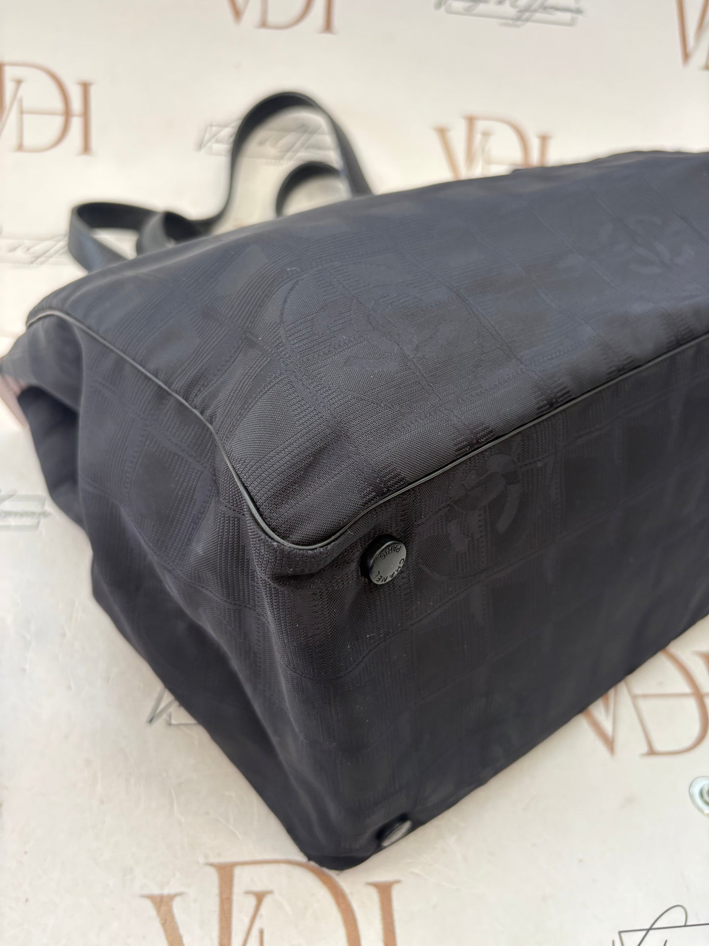 018045 - Chanel Black Jacquard Nylon