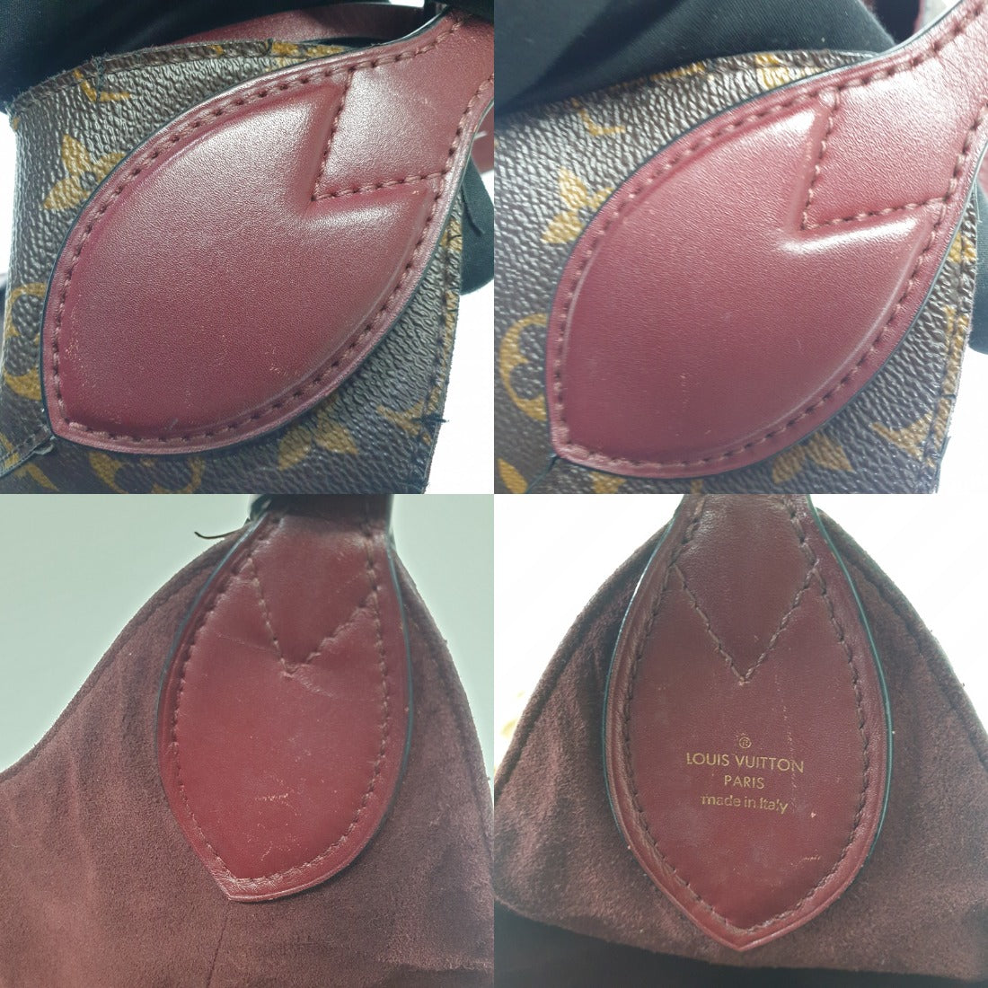 Flower Hobo Bag Burgundy