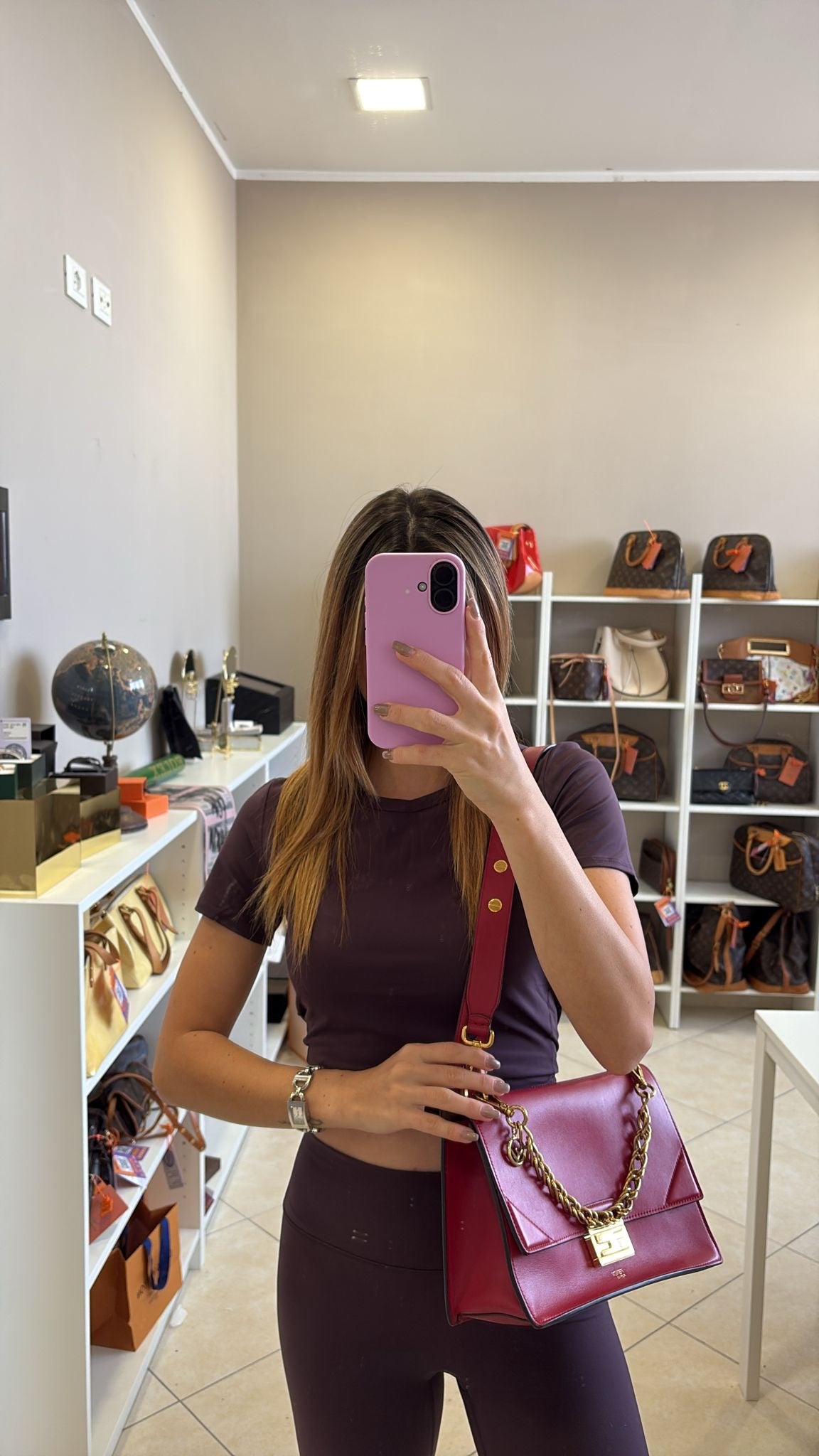 Fendi red 2way Bag