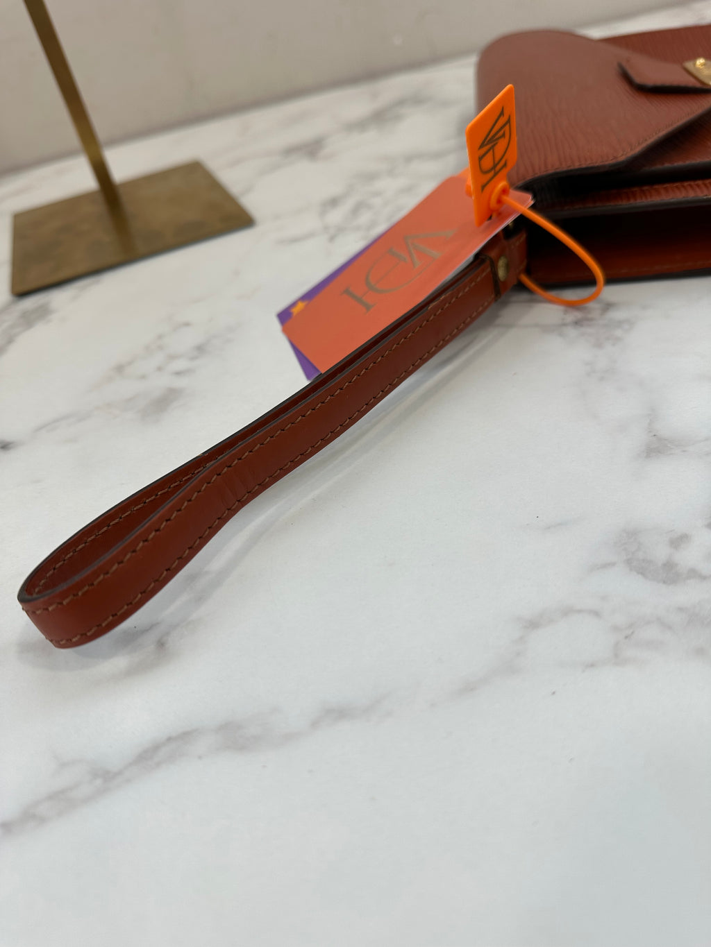 Louis Vuitton Brown Epi Pochette Sellier Dragonne