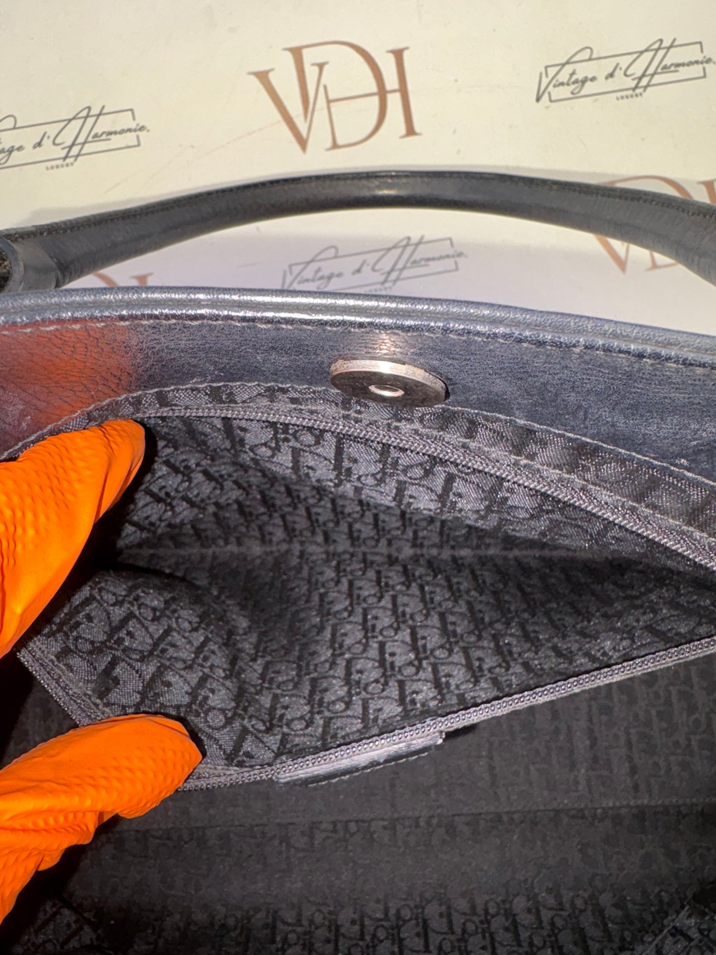 018113 - Christian Dior Black Leather Cannage Tote