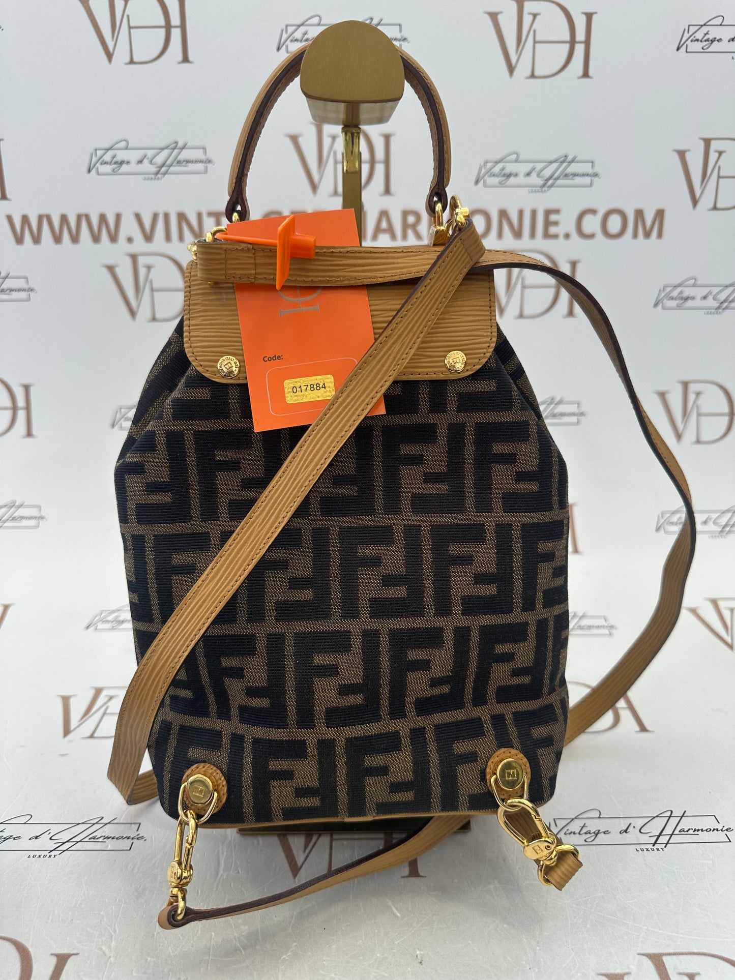 017884 - Fendi Brown Zucca Backpack