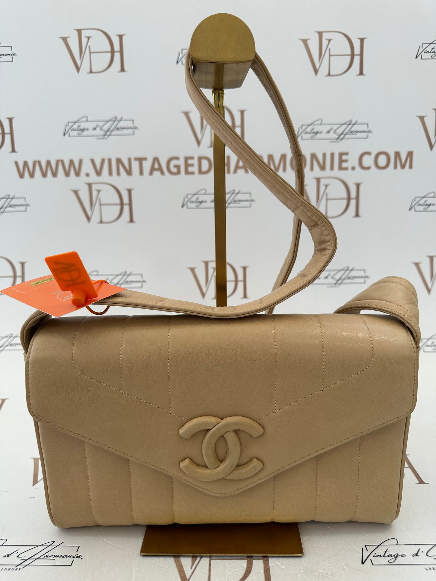 017761 - Chanel Beige Lambskin Mademoiselle