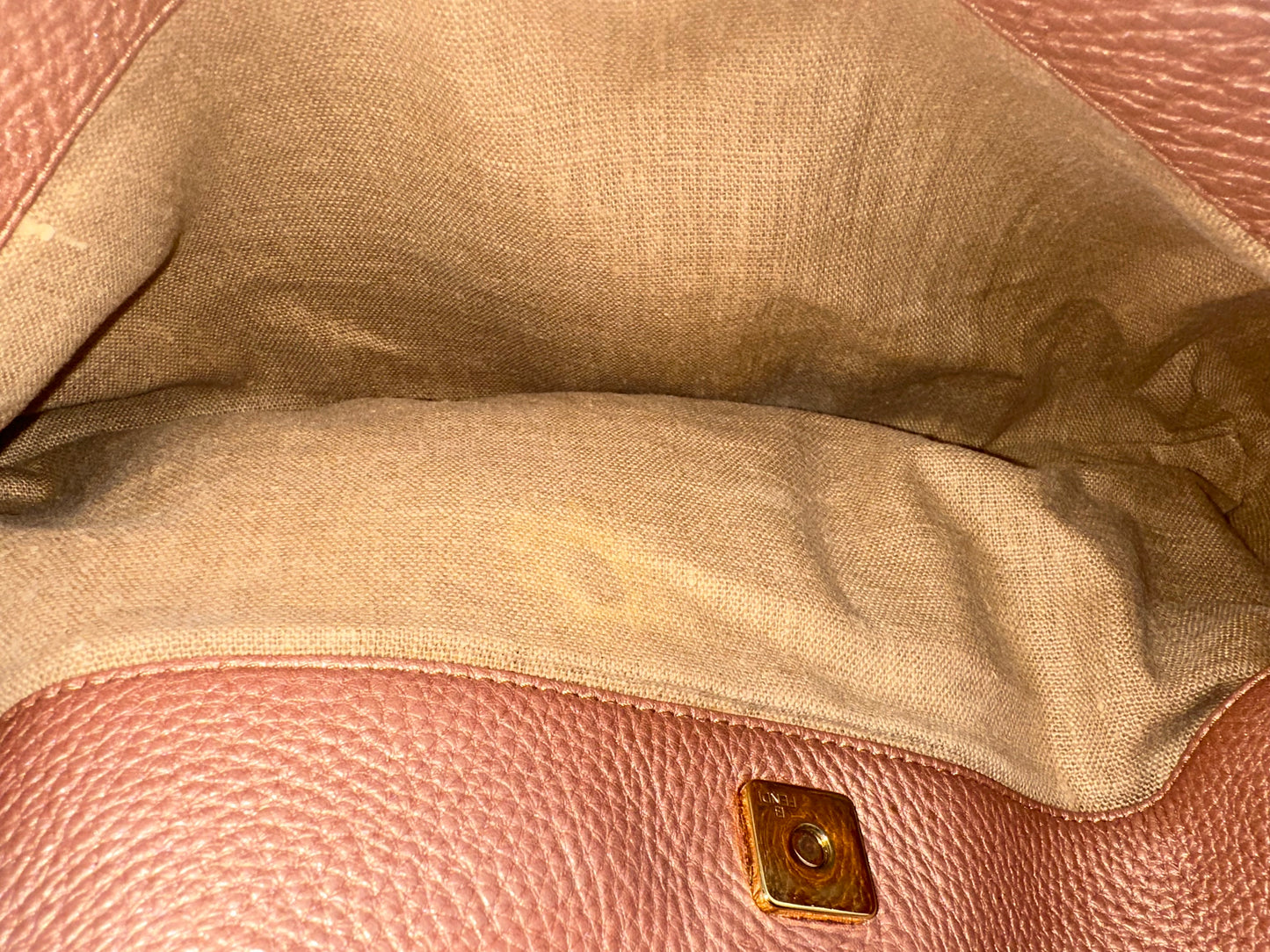 Fendi Pink Leather Sellier
