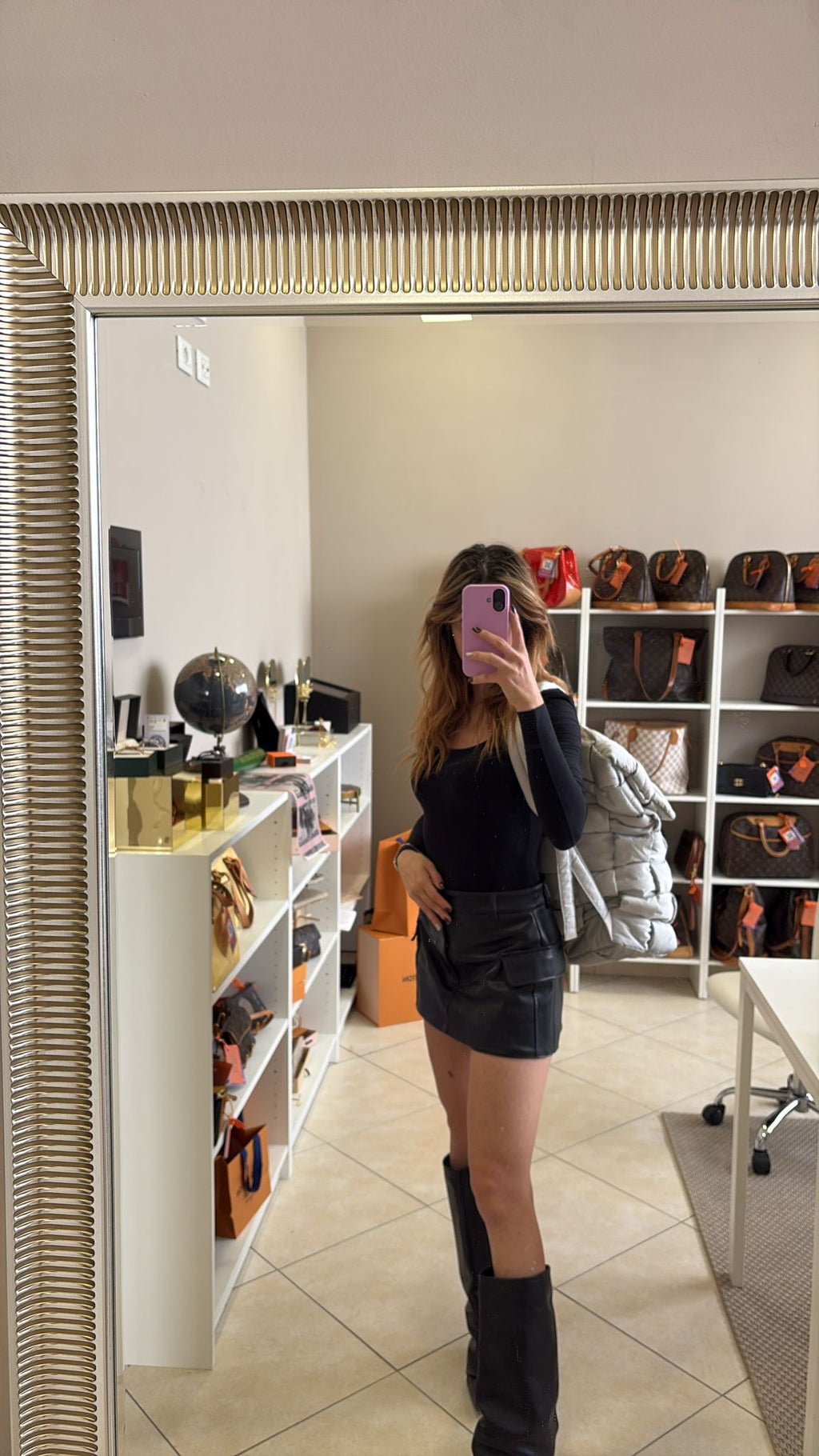 Bottega Veneta Gray Nylon