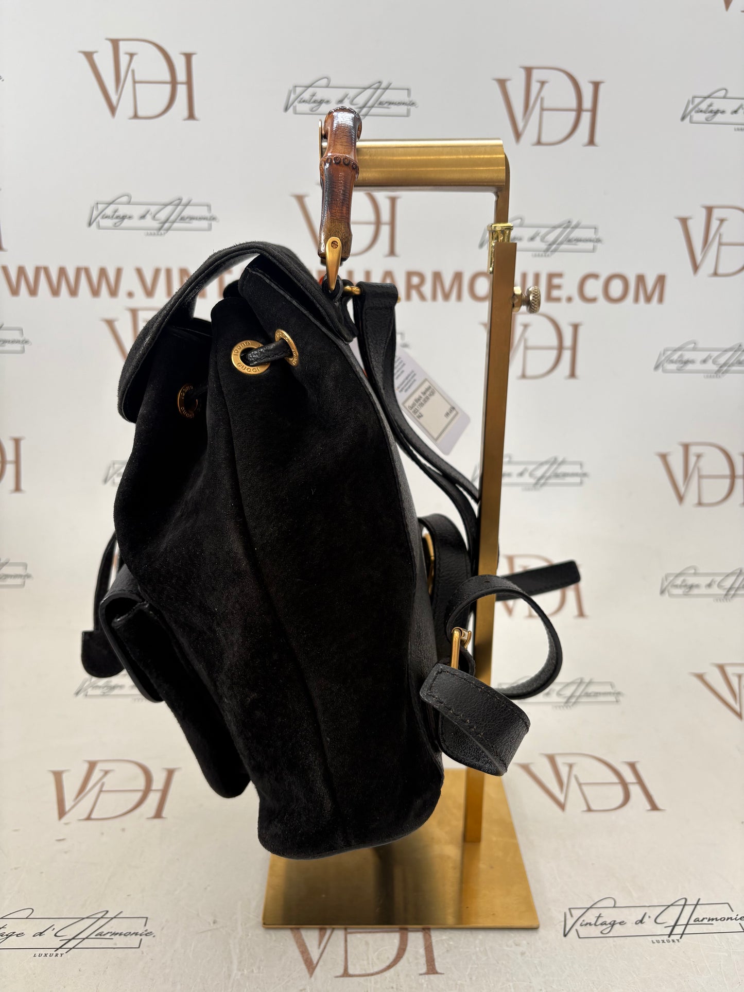 018223 - Gucci Black Bamboo Backpack