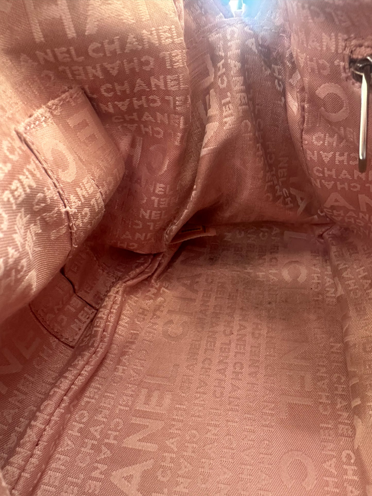 Chanel Pink Calfskin Wild Stitch Choco Bar