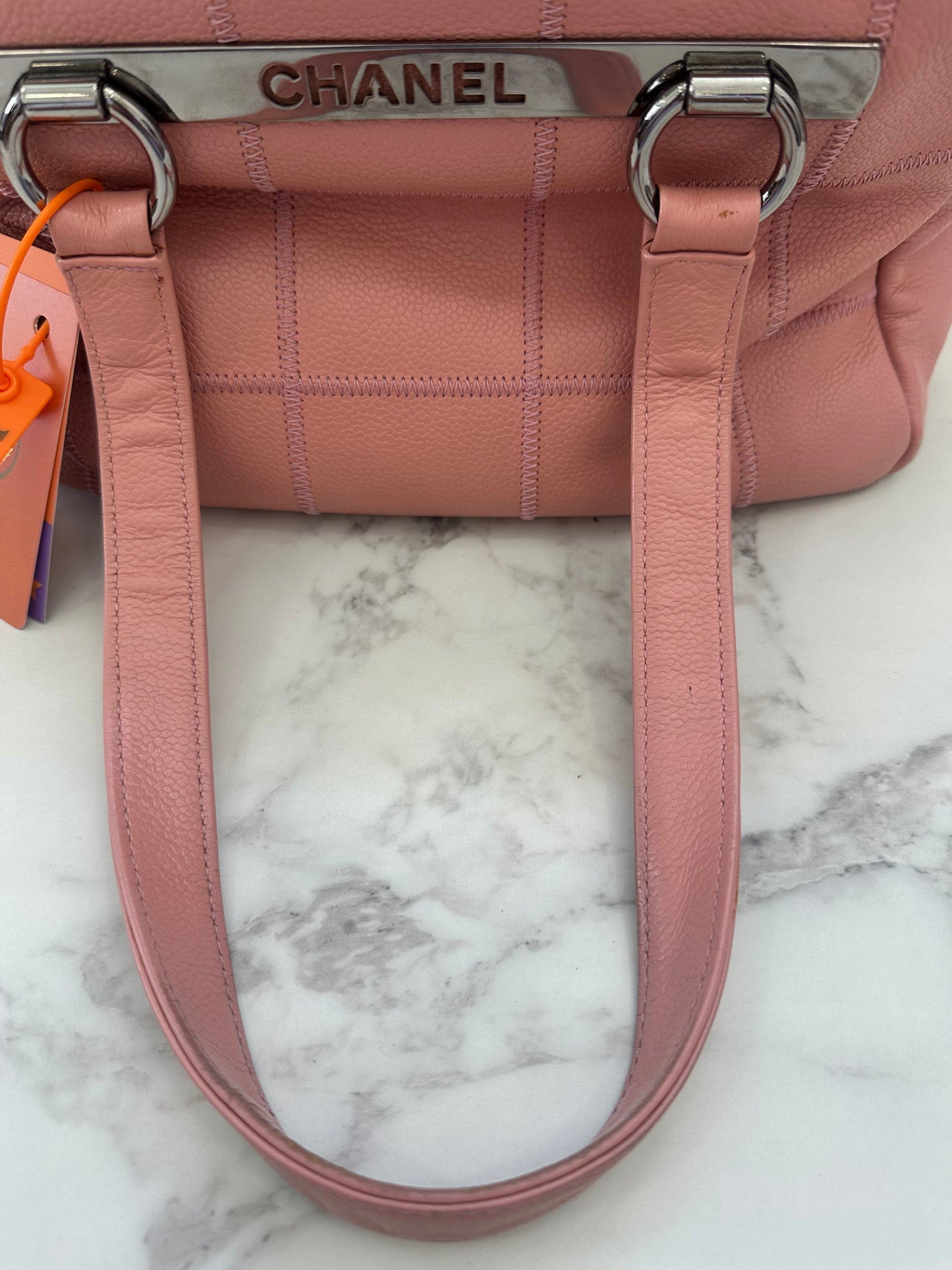 Chanel Pink Calfskin Wild Stitch Choco Bar
