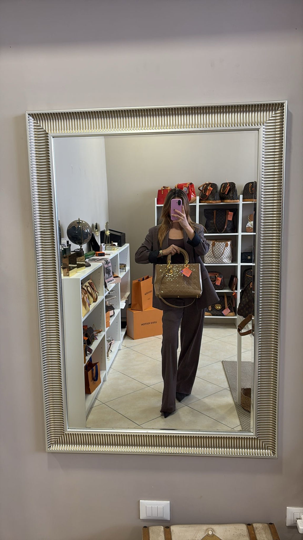 Christian Dior Beige Leather Lady