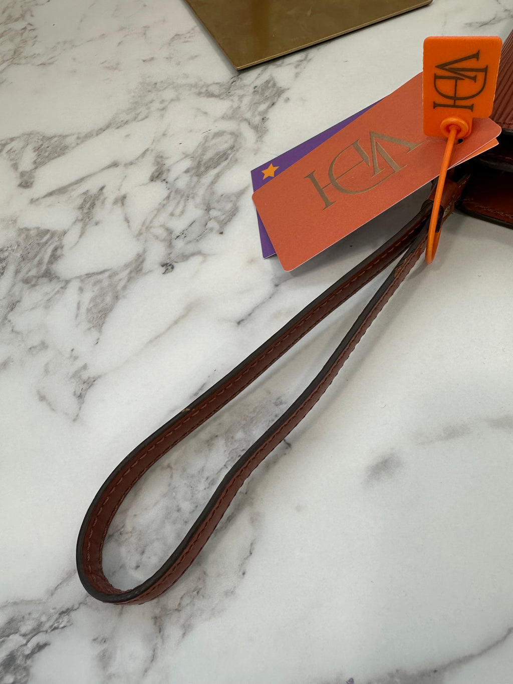 Louis Vuitton Brown Epi Pochette Sellier Dragonne