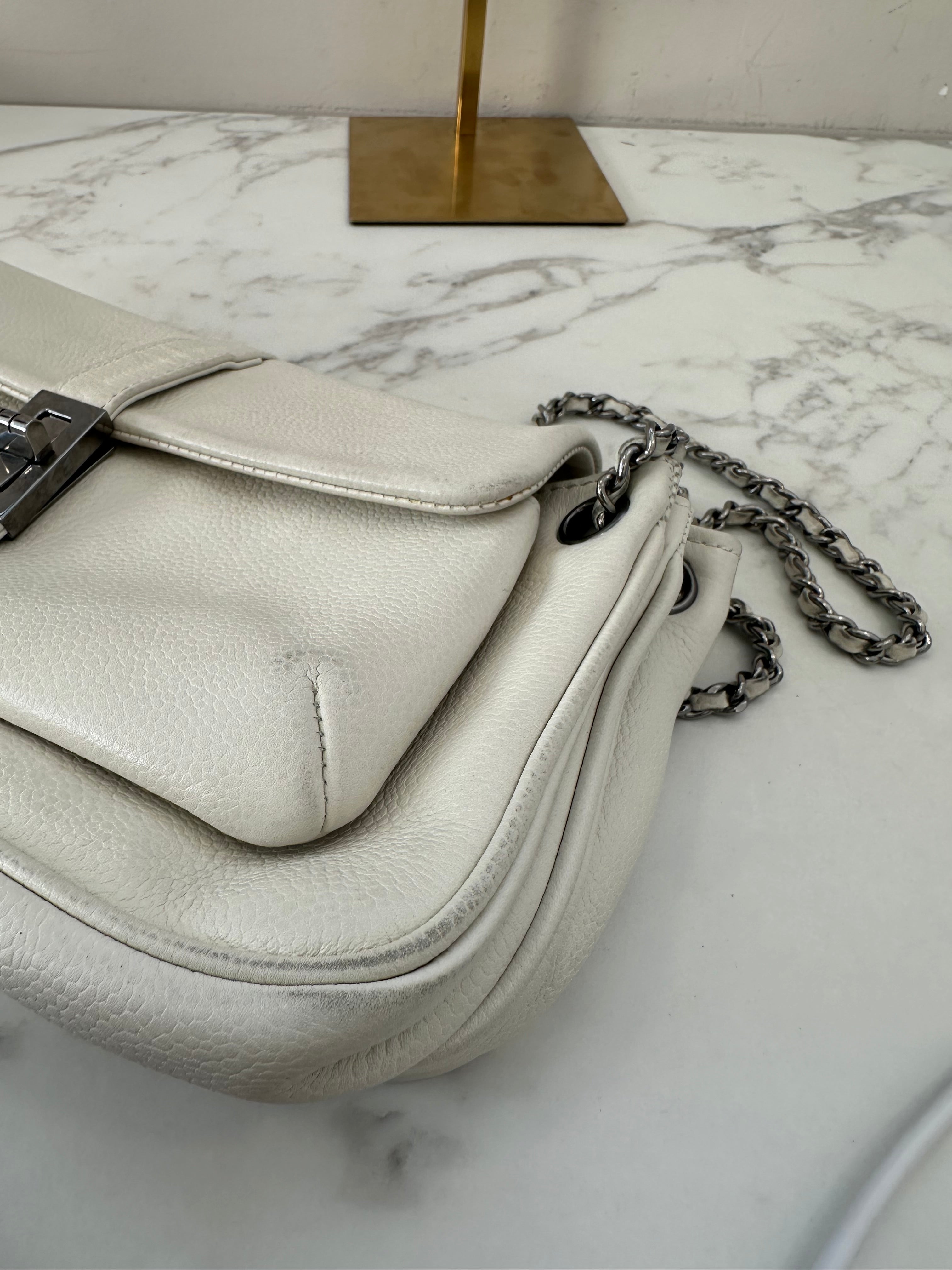 Chanel White Calfskin Mademoiselle