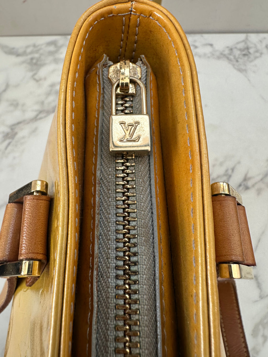 Louis Vuitton Houston Vernis Yellow