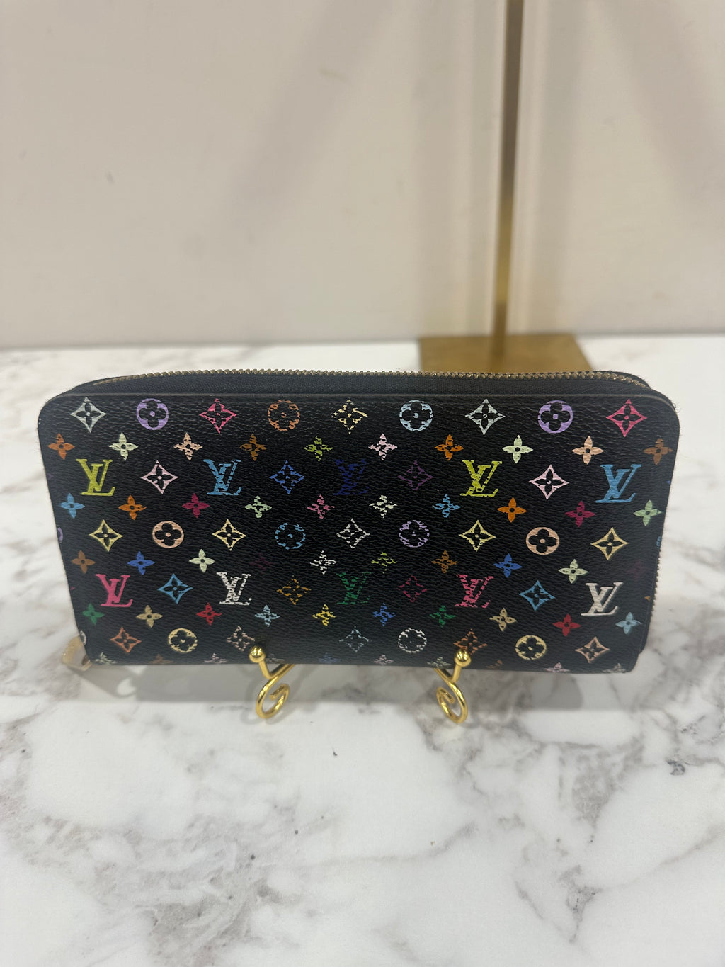 Louis Vuitton Wallet Zippy Multicolor Black
