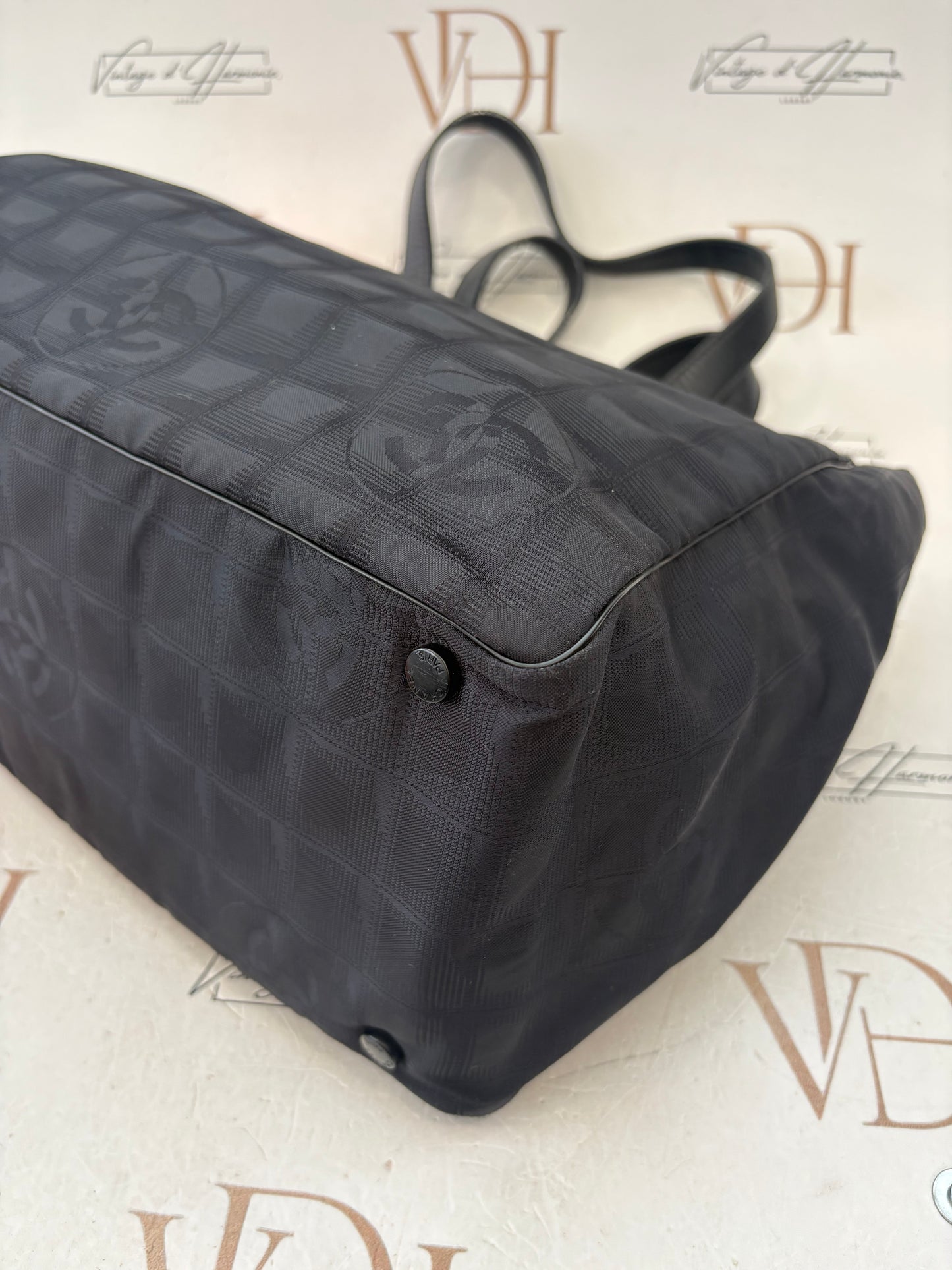 018045 - Chanel Black Jacquard Nylon