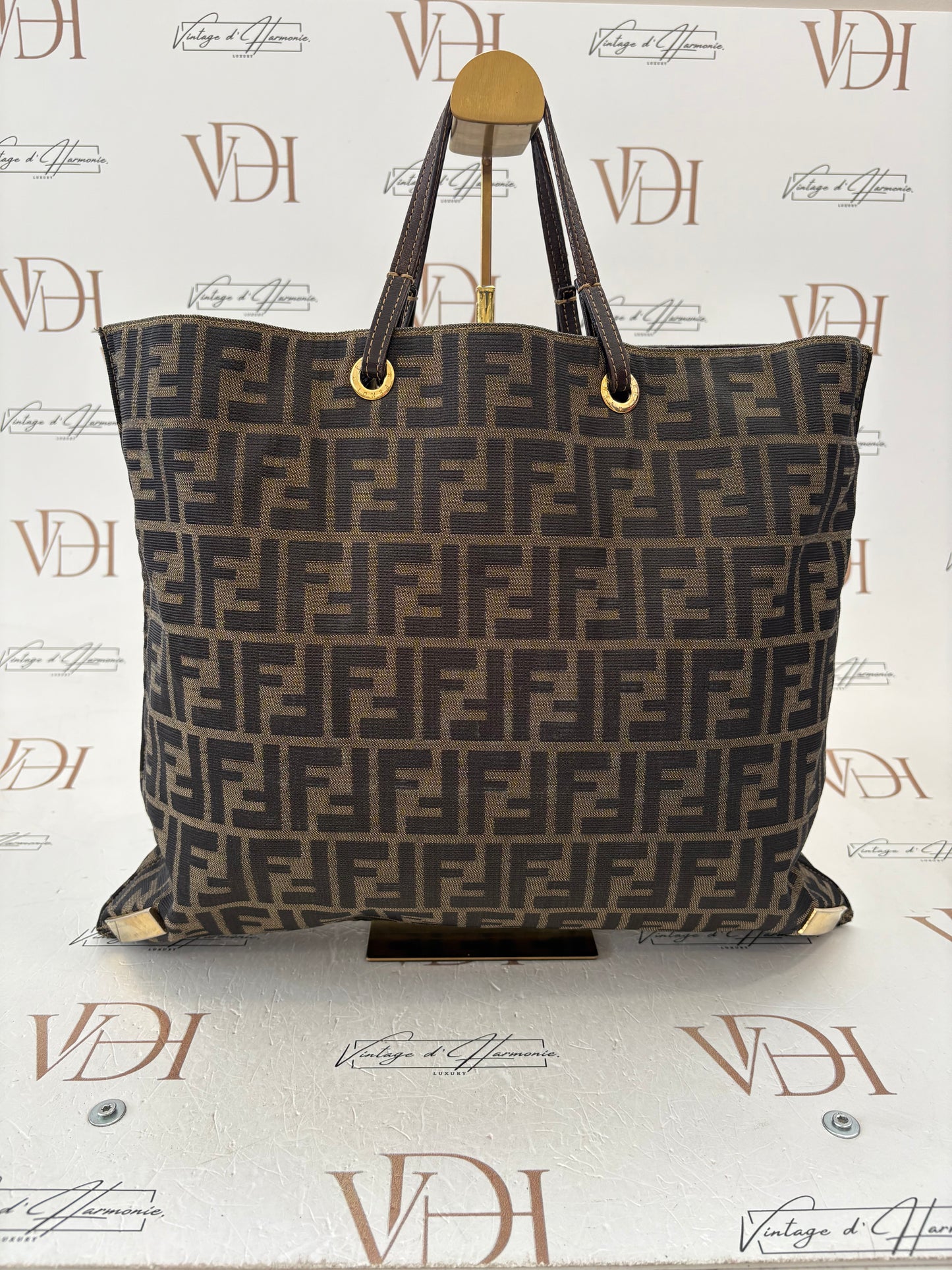 018159 - Fendi Brown Zucca Tote Bag