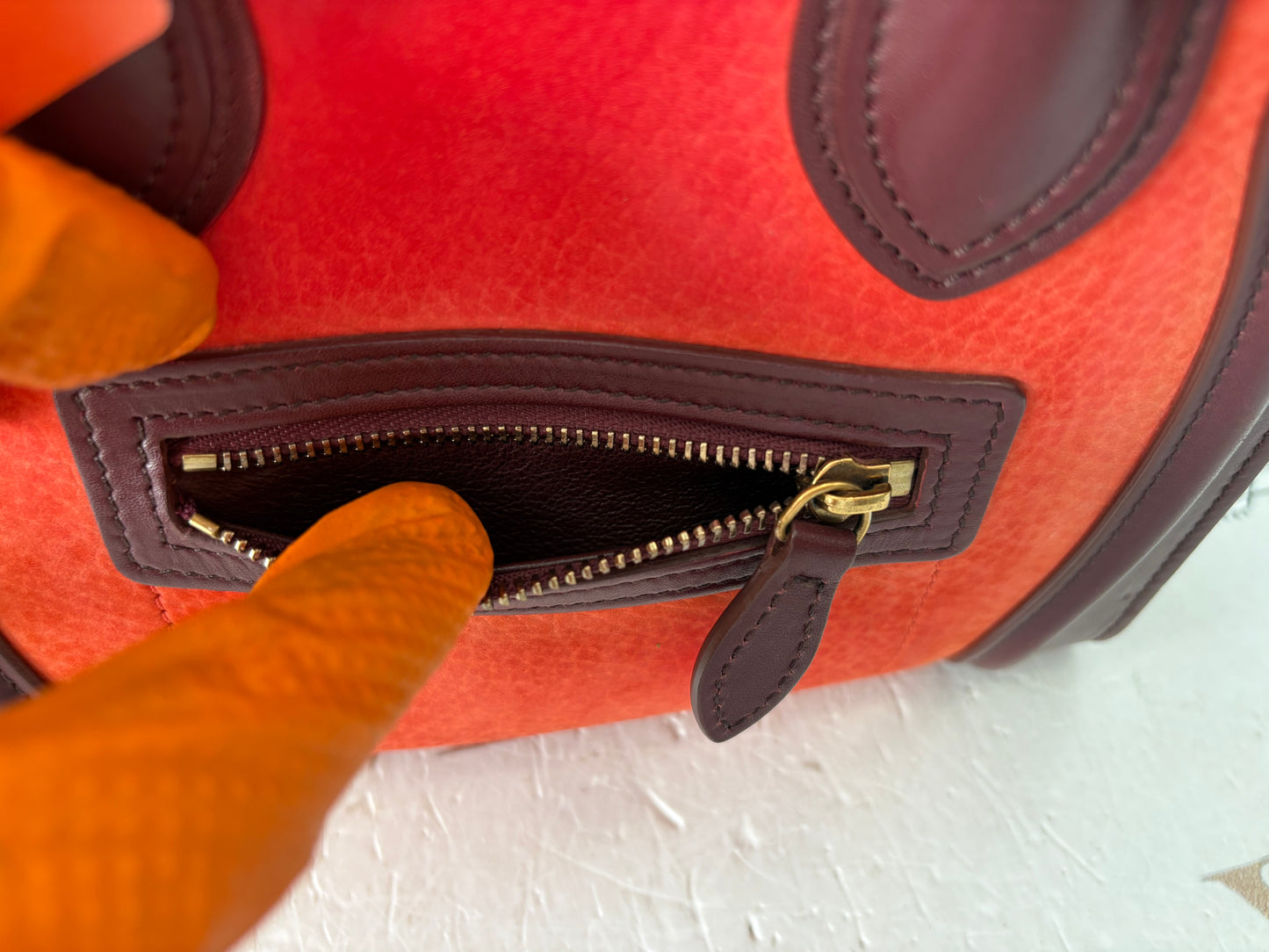 018569 - Céline Red Luggage Nano