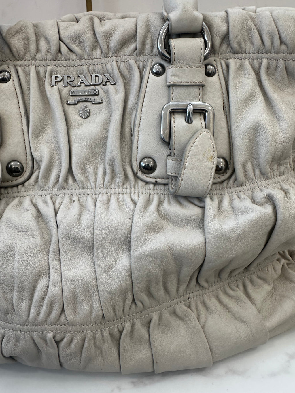 Prada Gaufre Beige Strap