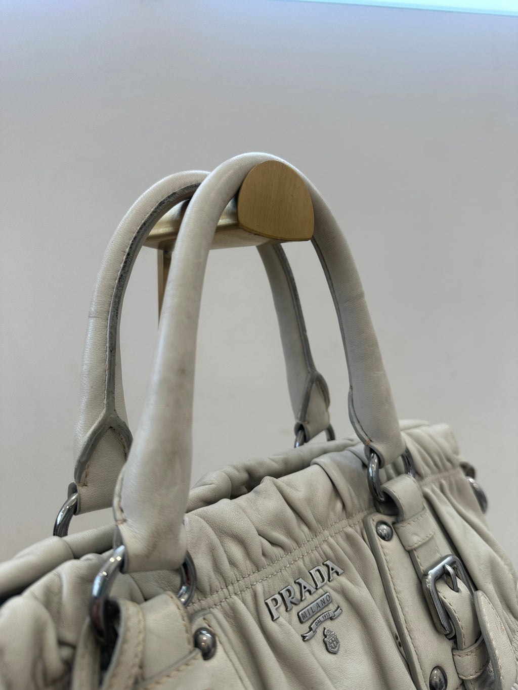 Prada Gaufre Beige Strap