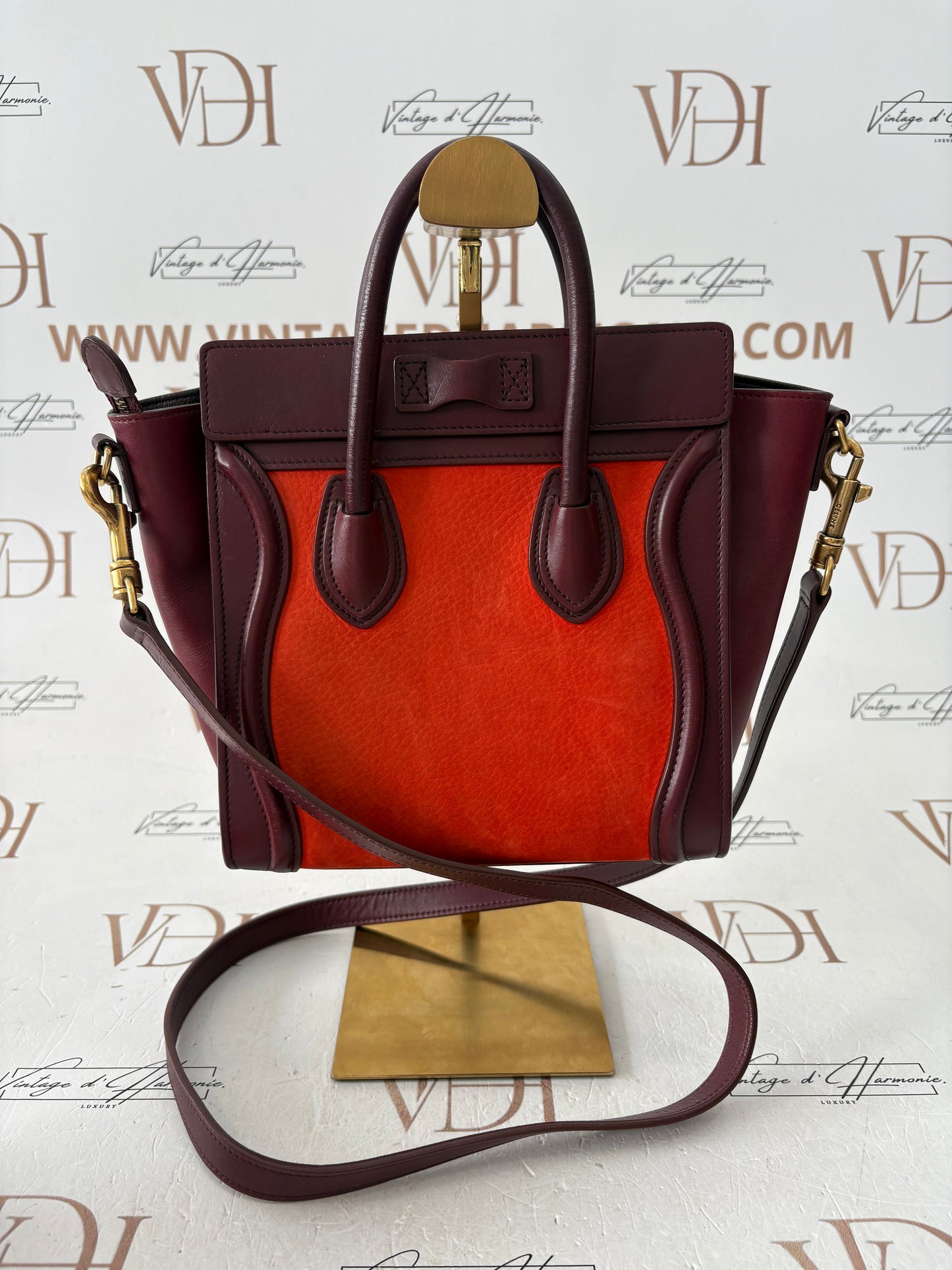 018569 - Céline Red Luggage Nano