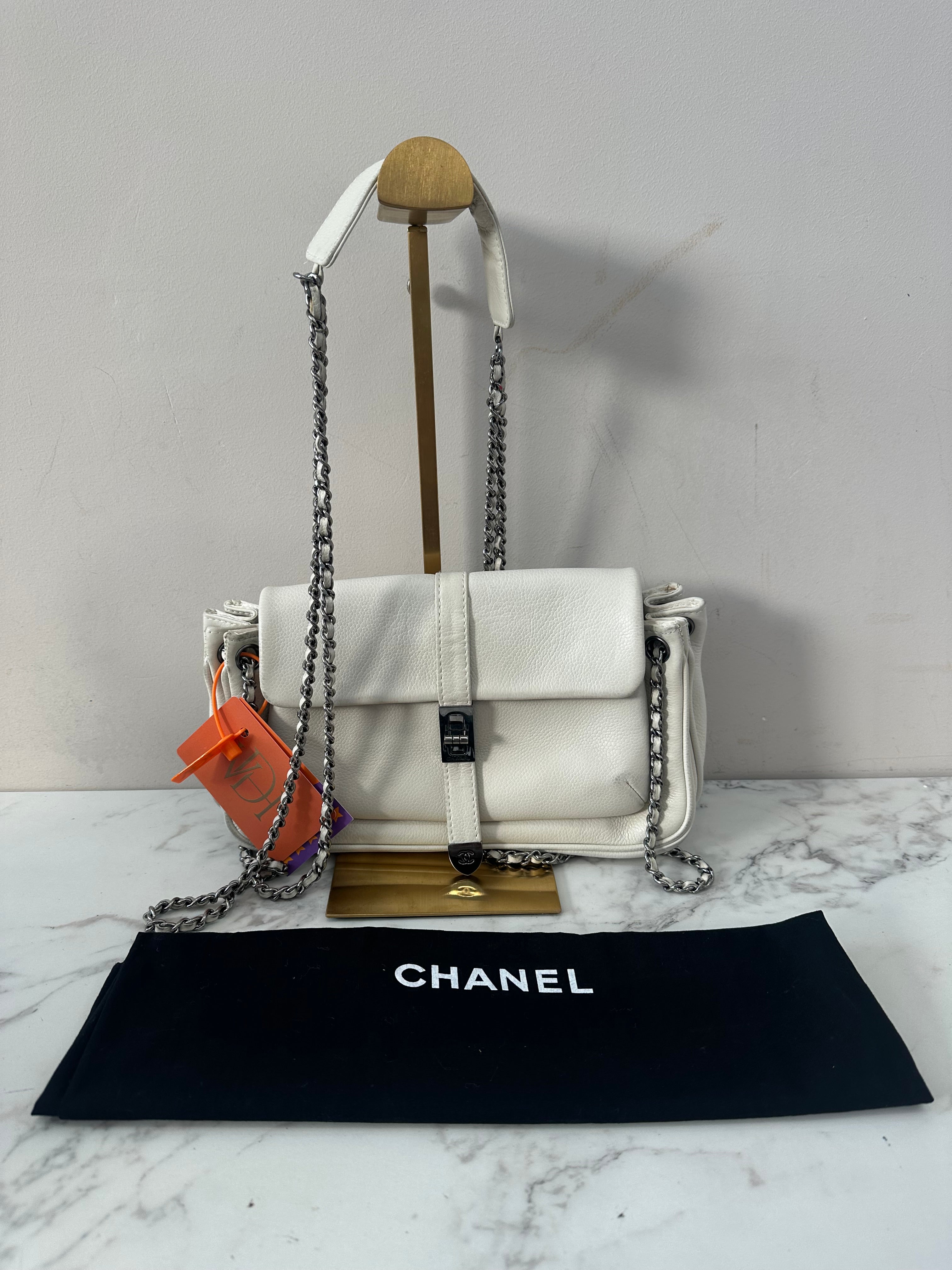 Chanel White Calfskin Mademoiselle